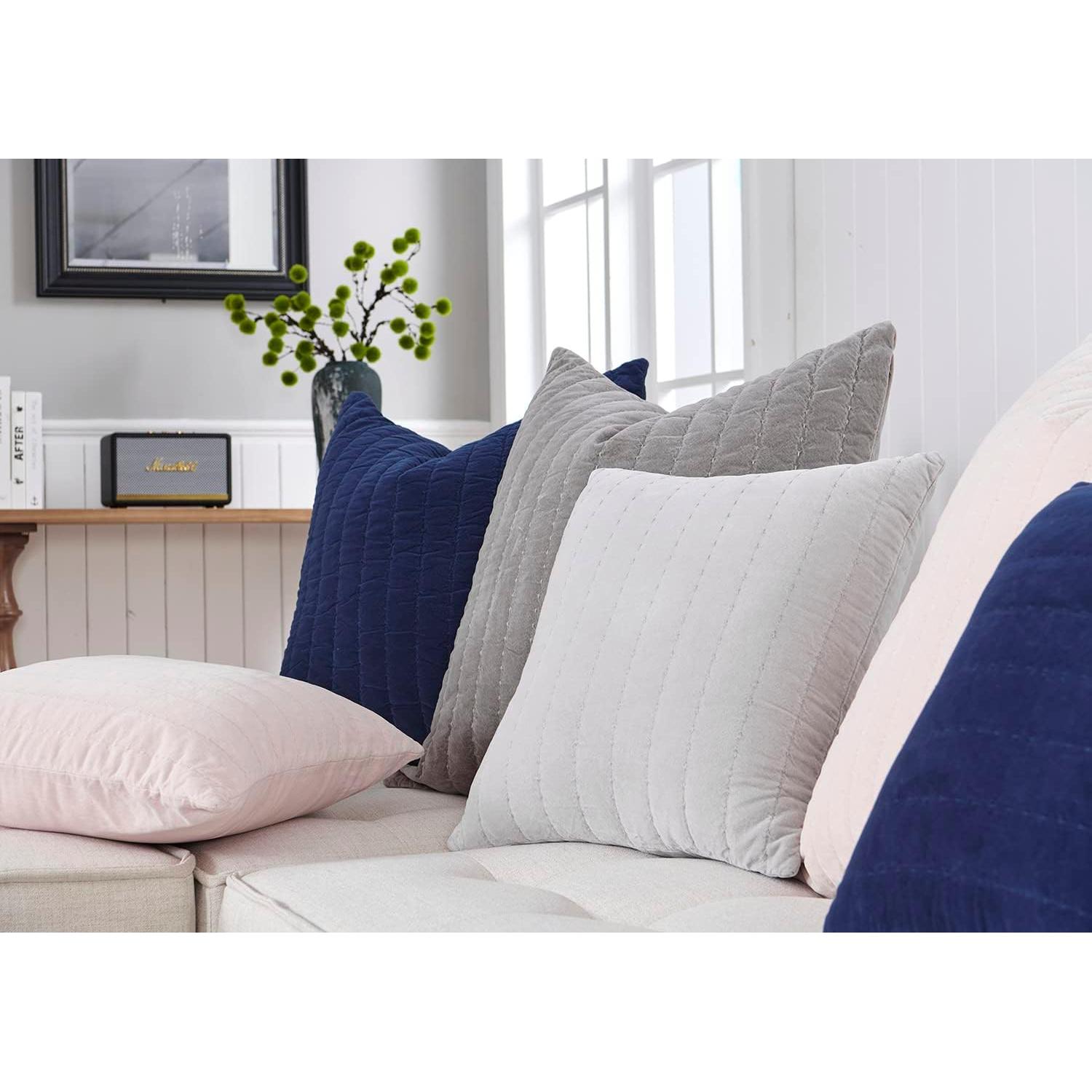 Funda de Almohada Euro COCOPLOCEUS 66x66 cm Set de 2 Gris