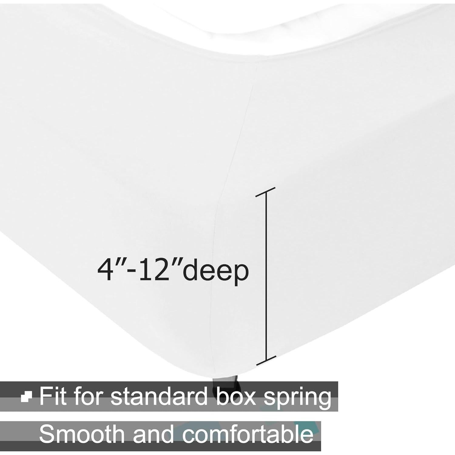 Funda de Box Spring Queen ALYVIA SPRING Microfibra Ajustable Blanca