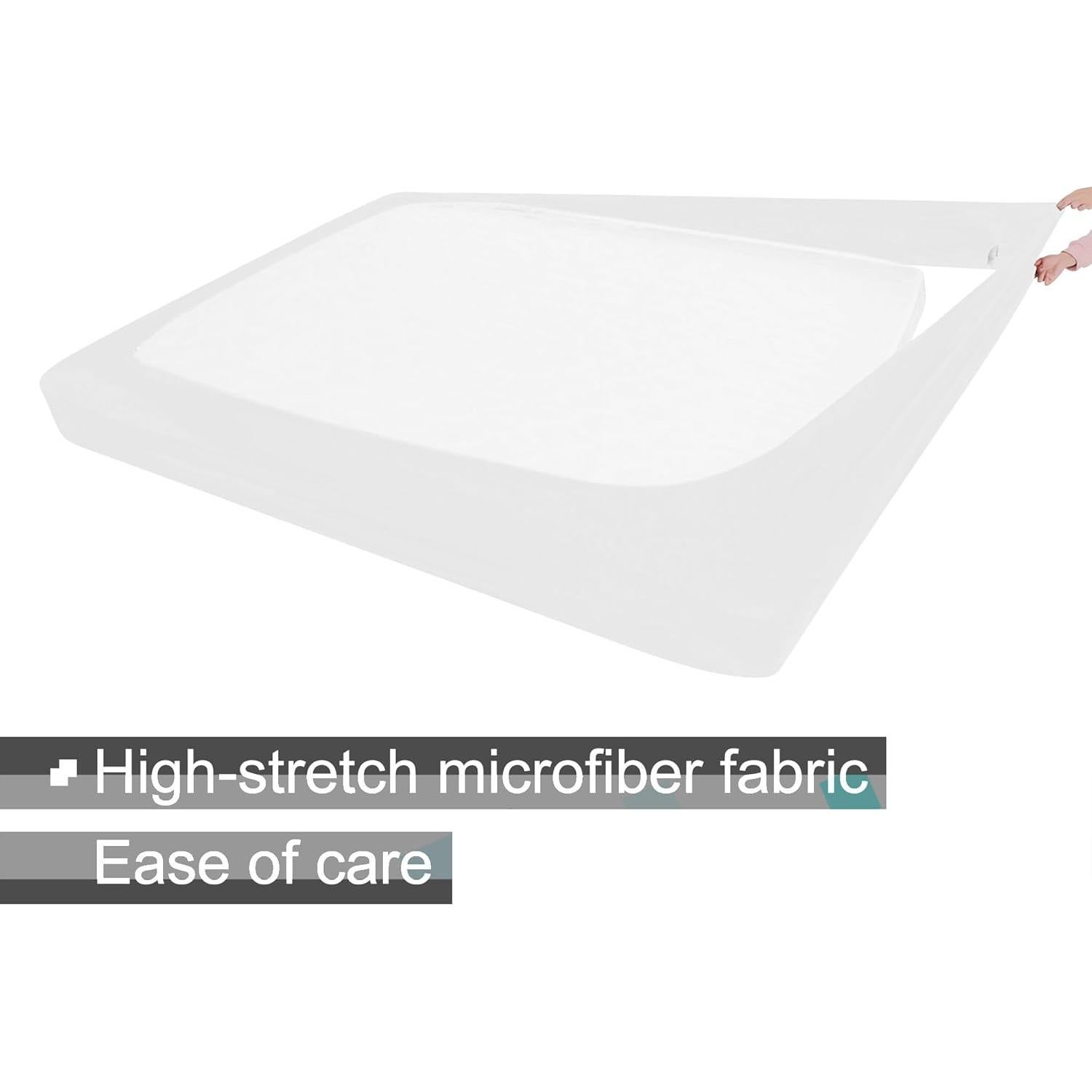 Funda de Box Spring Queen ALYVIA SPRING Microfibra Ajustable Blanca