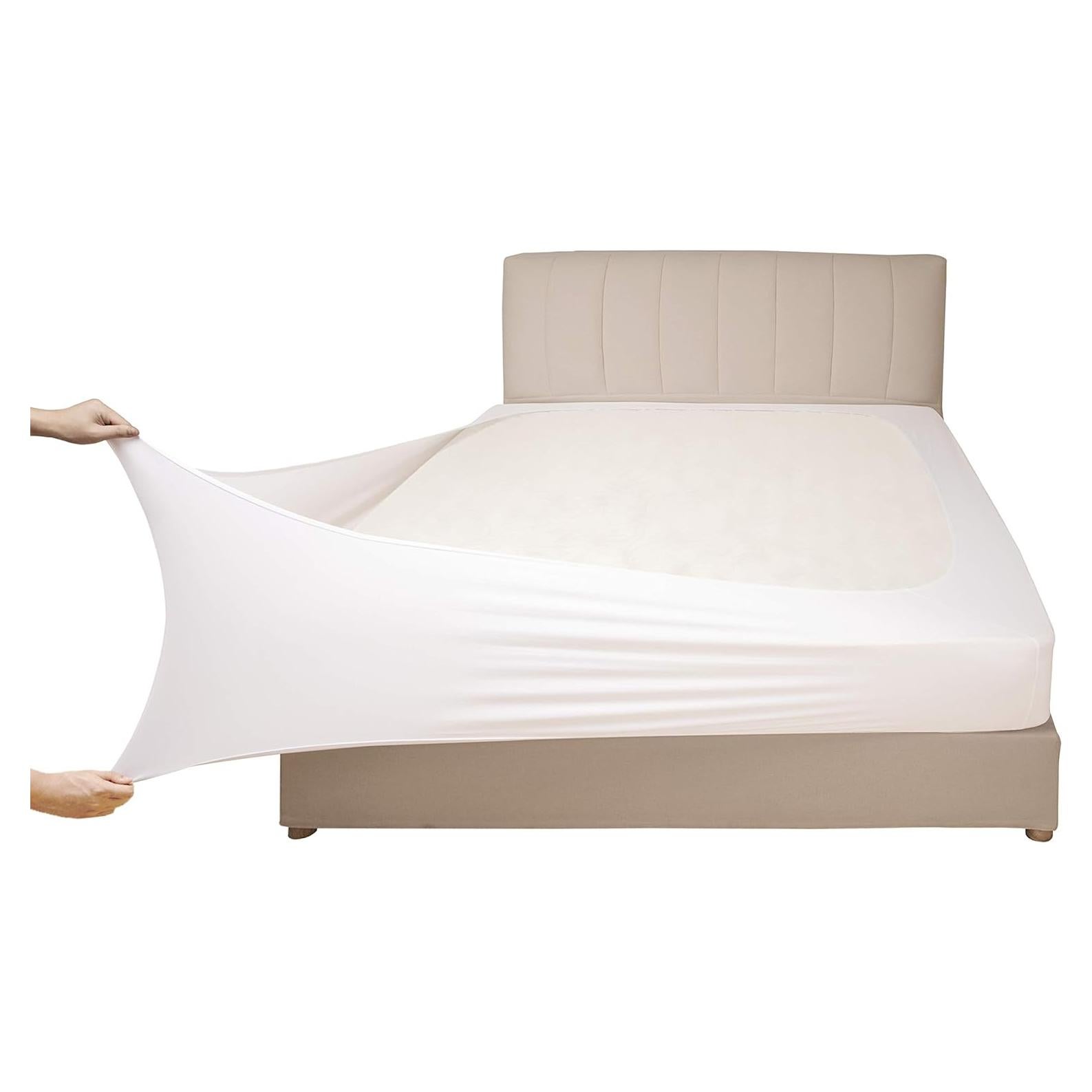 Cubierta de Caja de Resortes Reina Mrs Awesome Microfibra Blanca