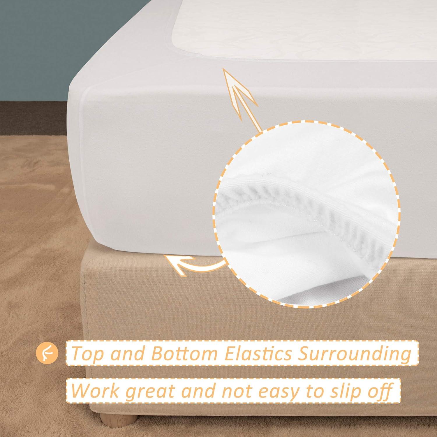 Cubierta de Caja de Resortes Reina Mrs Awesome Microfibra Blanca