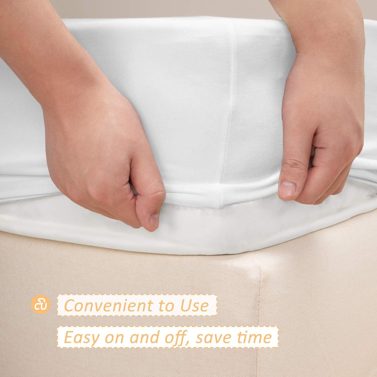 Cubierta de Caja de Resortes Reina Mrs Awesome Microfibra Blanca