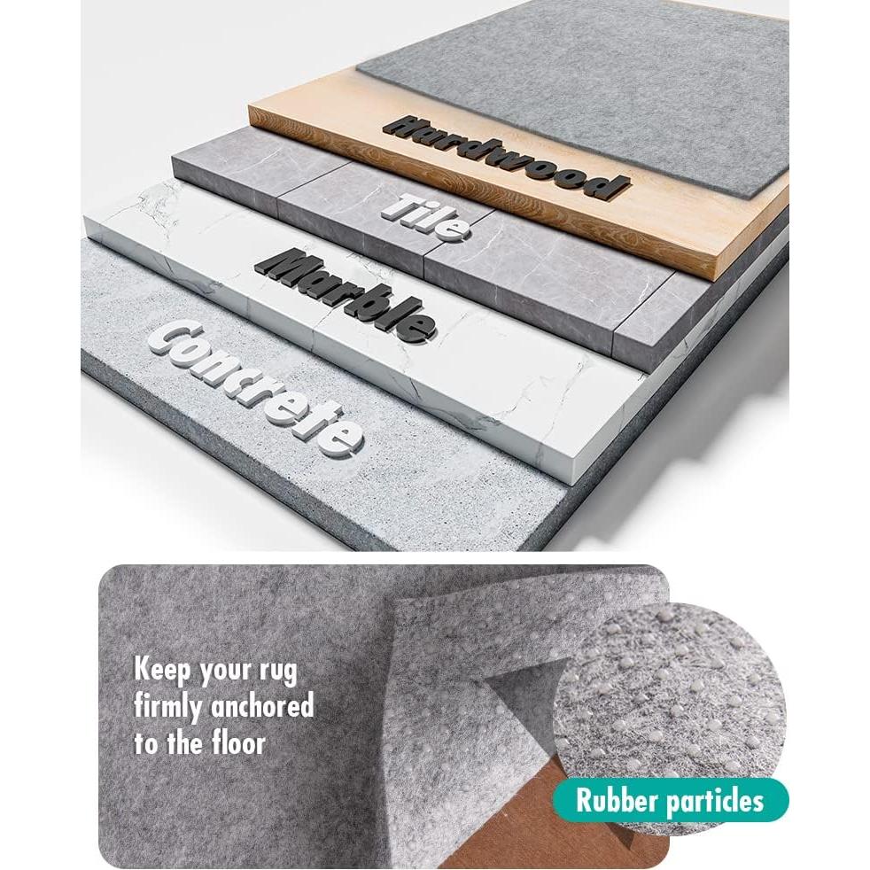 Alfombra Antideslizante RESARE 2.44x3.05m Fieltro Gris 0.64cm