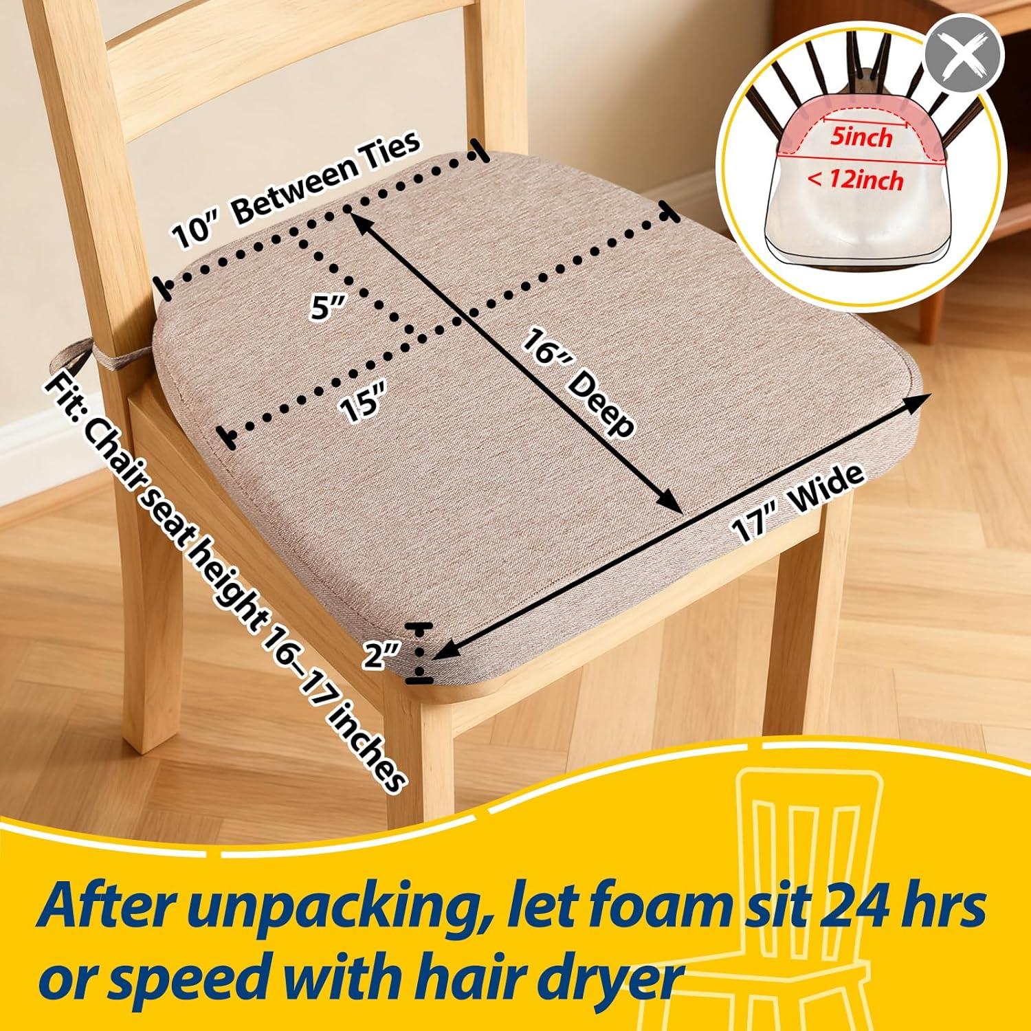 Cojines para Sillas D-Forma AAAAAcessories 43x41 cm 4 Pzas Beige