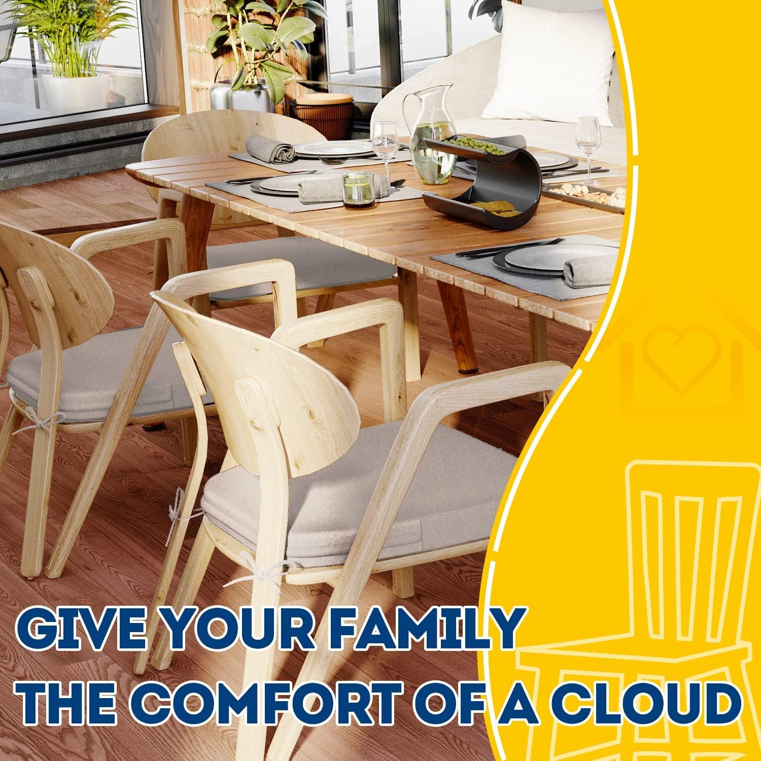 Cojines para Sillas D-Forma AAAAAcessories 43x41 cm 4 Pzas Beige