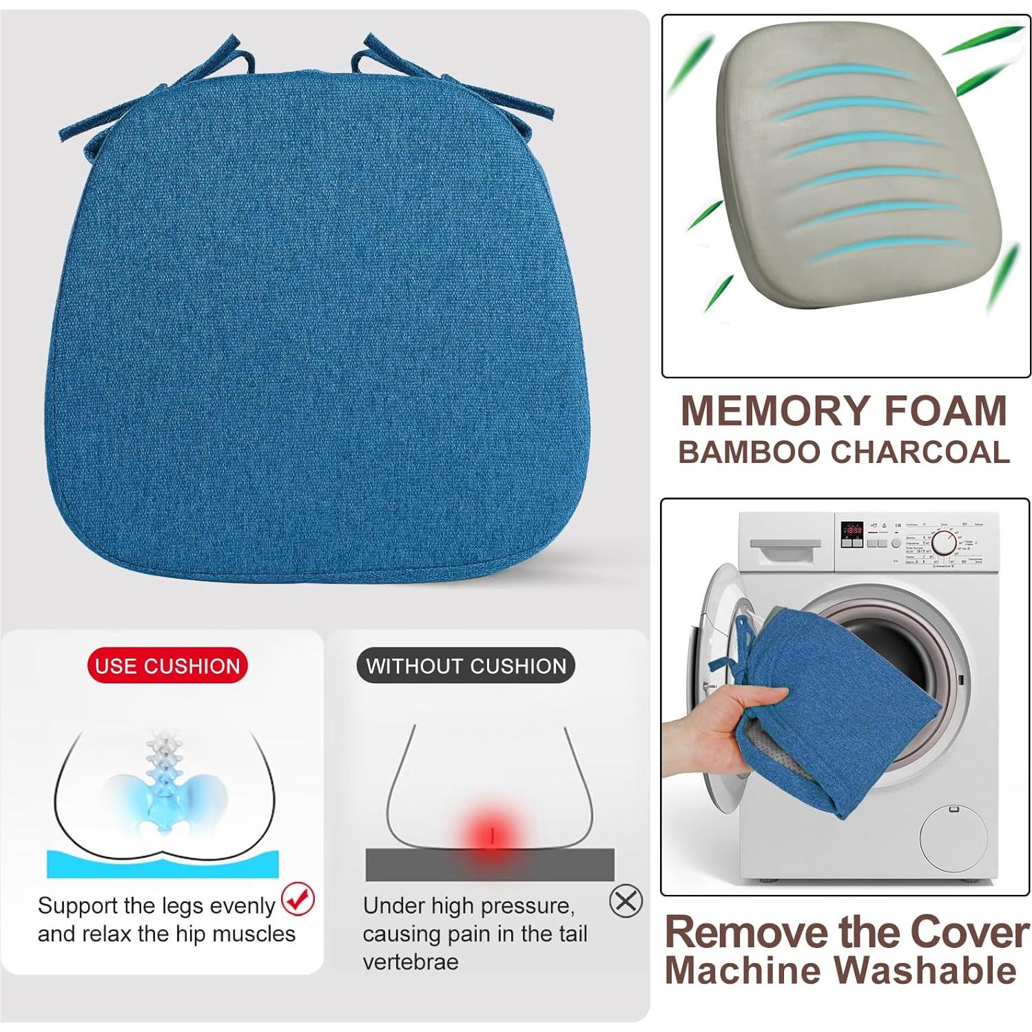 Cojín de Espuma de Memoria SINOSSO U-Forma 40.64 cm Azul