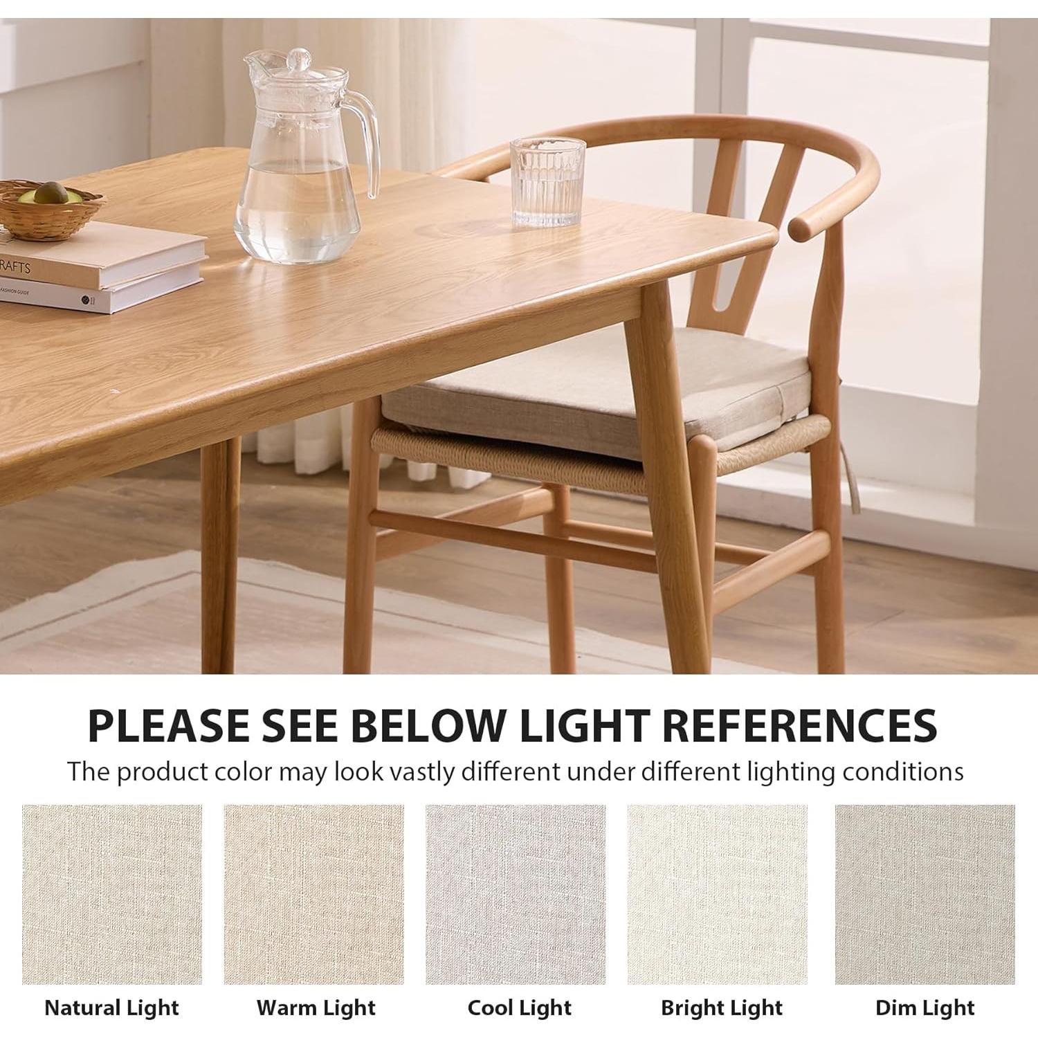 Cojines de Asiento Ruqmuis 43x41 cm, 4 Pzas, Beige, Antideslizante