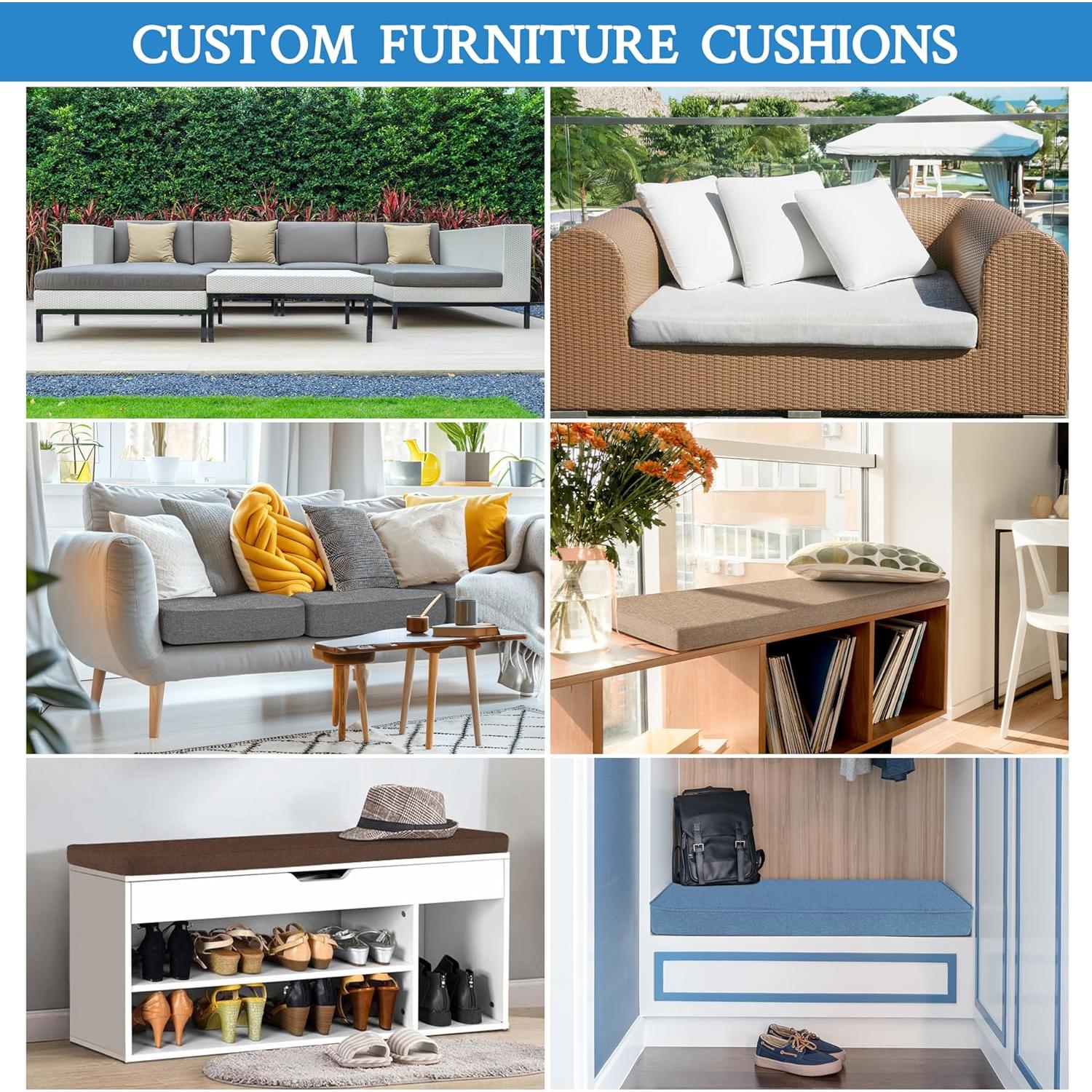 Cojín de Muebles ColourTree 7.62 cm Espuma Viscoelástica Beige