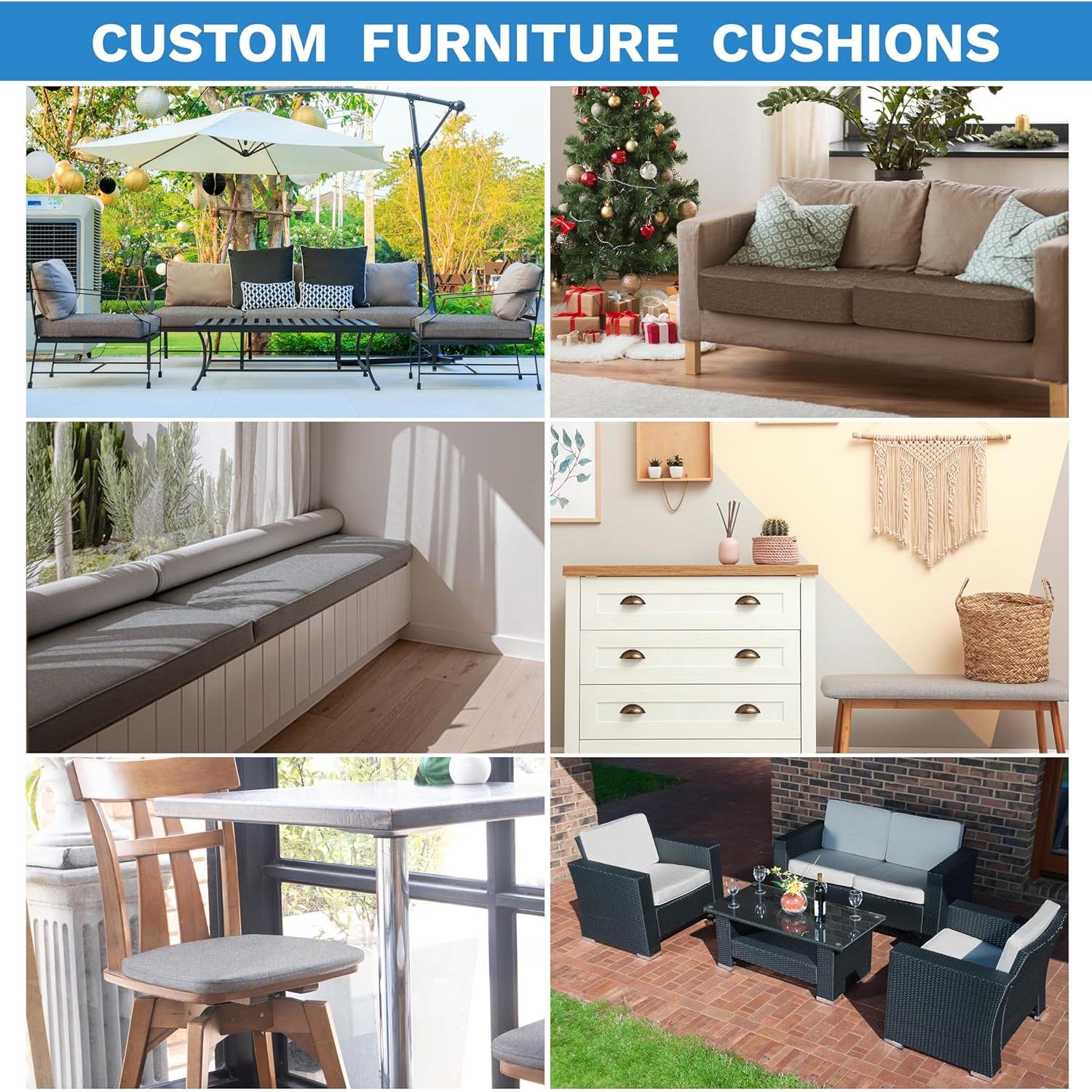 Cojín de Muebles ColourTree 7.62 cm Espuma Viscoelástica Beige