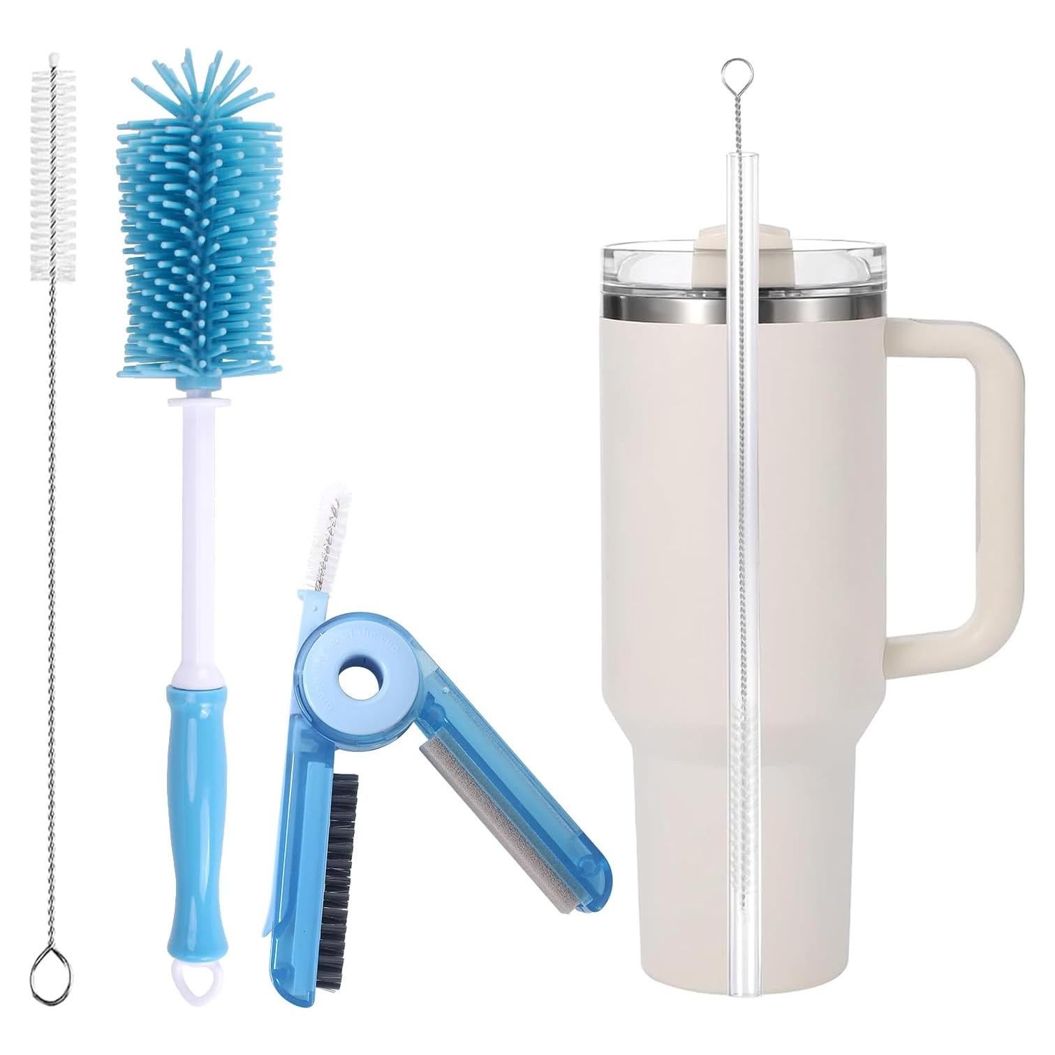 Kit de Limpieza de Tazas KEUYE 3 en 1 con Cepillos de Silicona