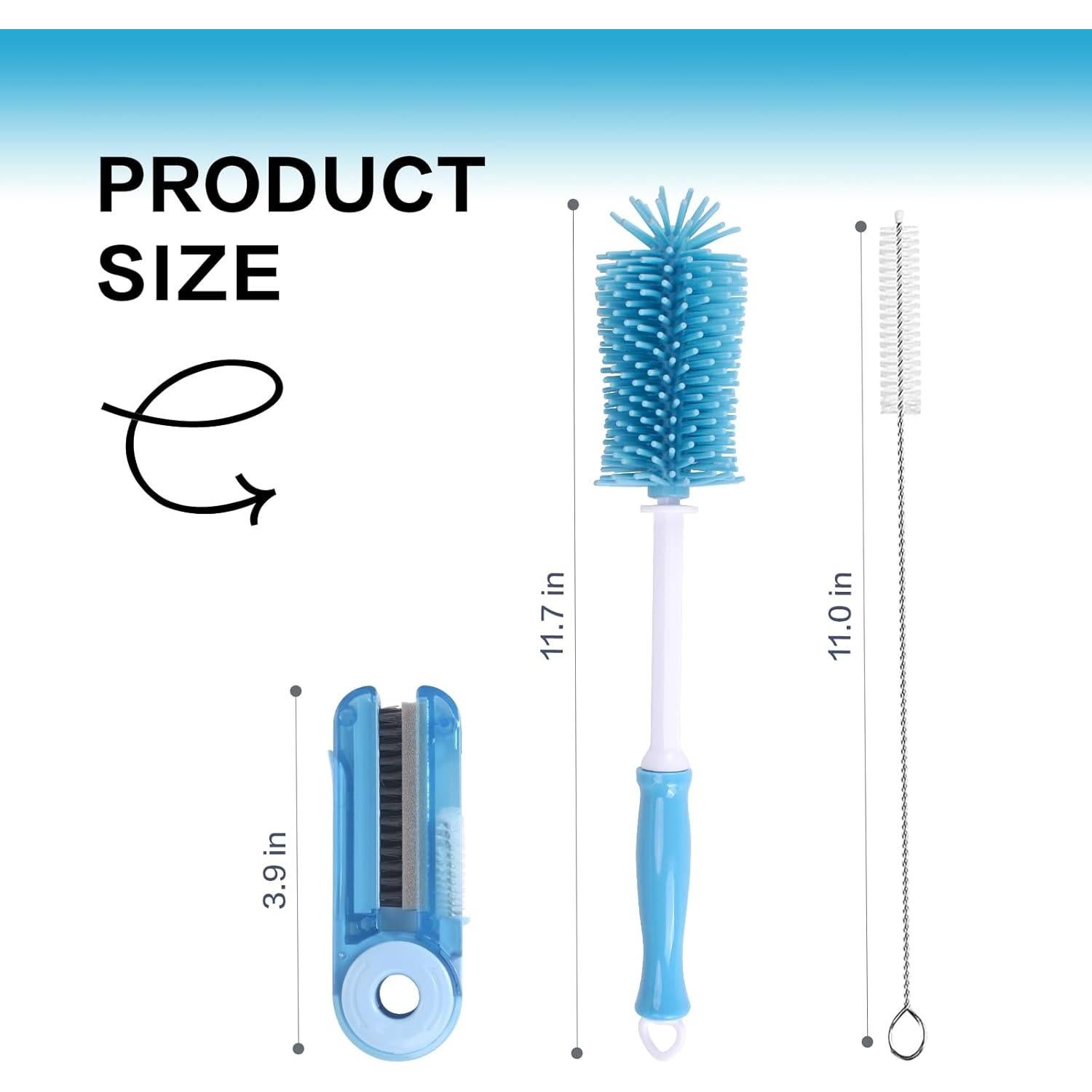 Kit de Limpieza de Tazas KEUYE 3 en 1 con Cepillos de Silicona