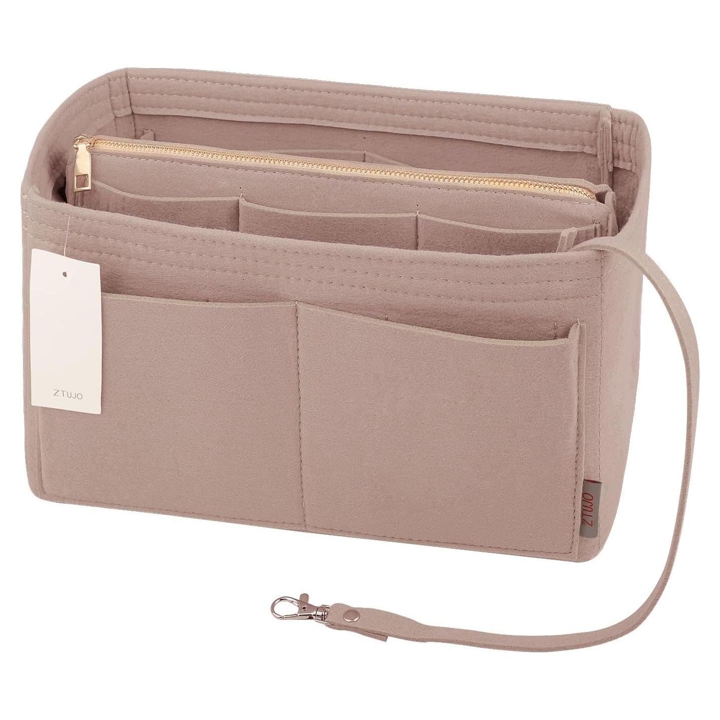 Organizador de Bolsa ZTUJO Mediano Beige con Cierre de Metal