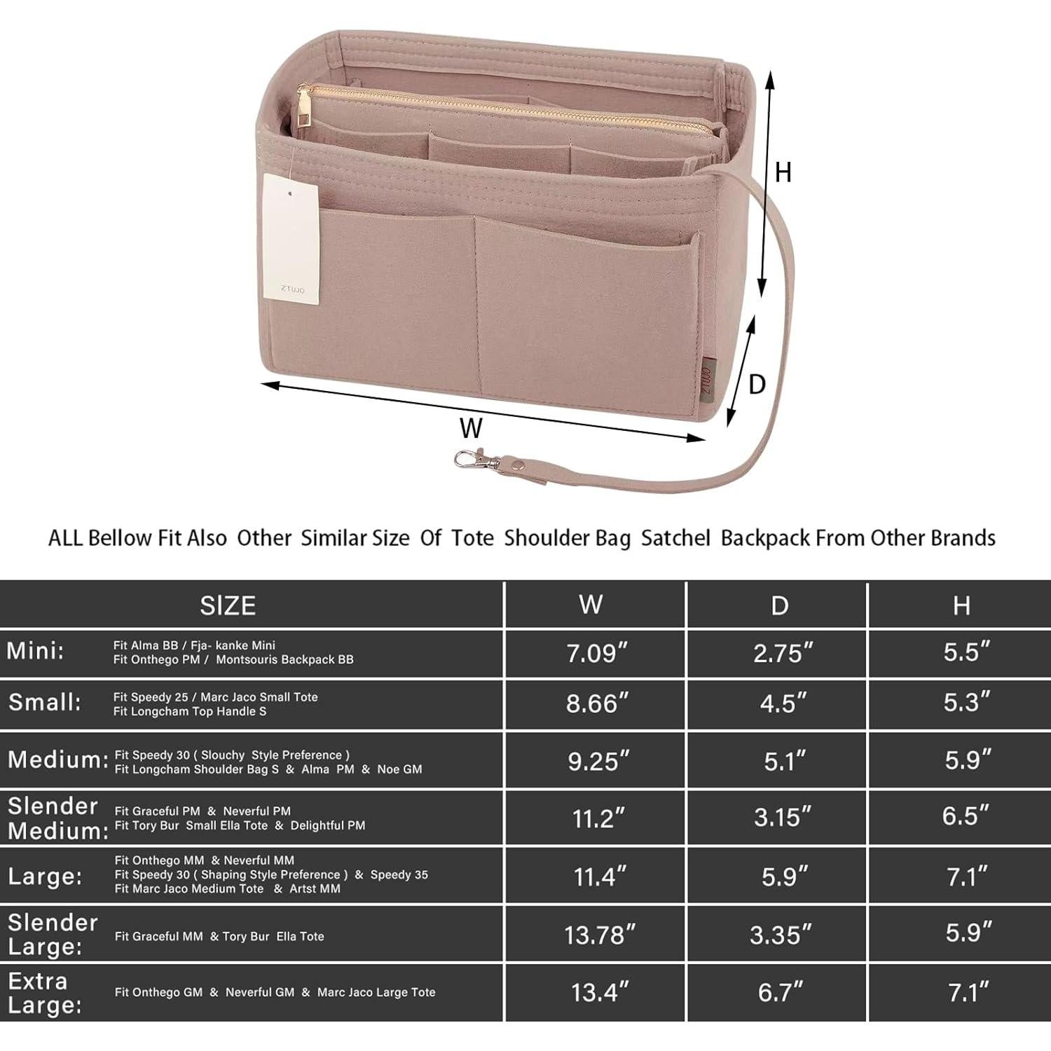 Organizador de Bolsa ZTUJO Mediano Beige con Cierre de Metal