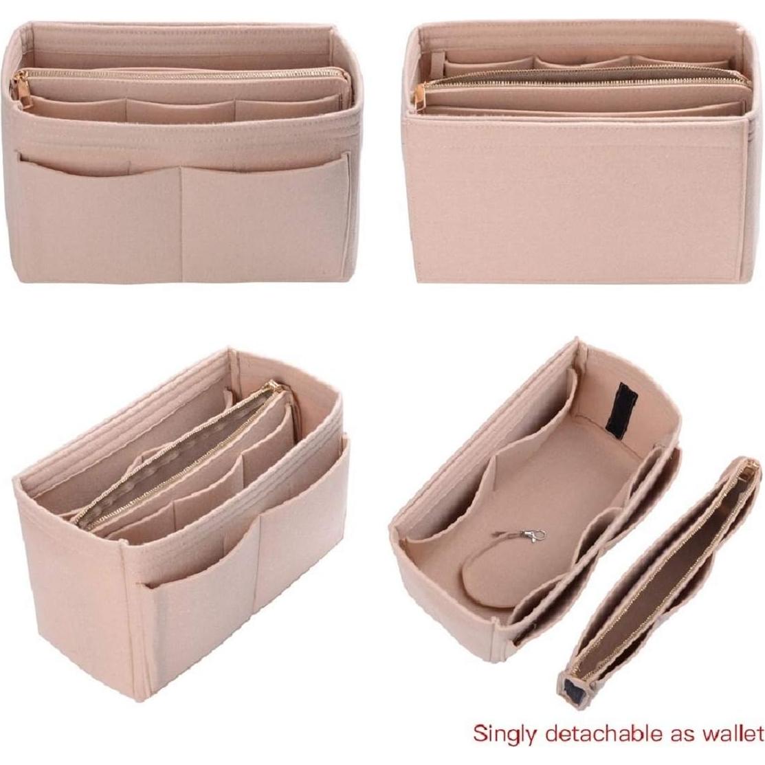 Organizador de Bolsa ZTUJO Mediano Beige con Cierre de Metal