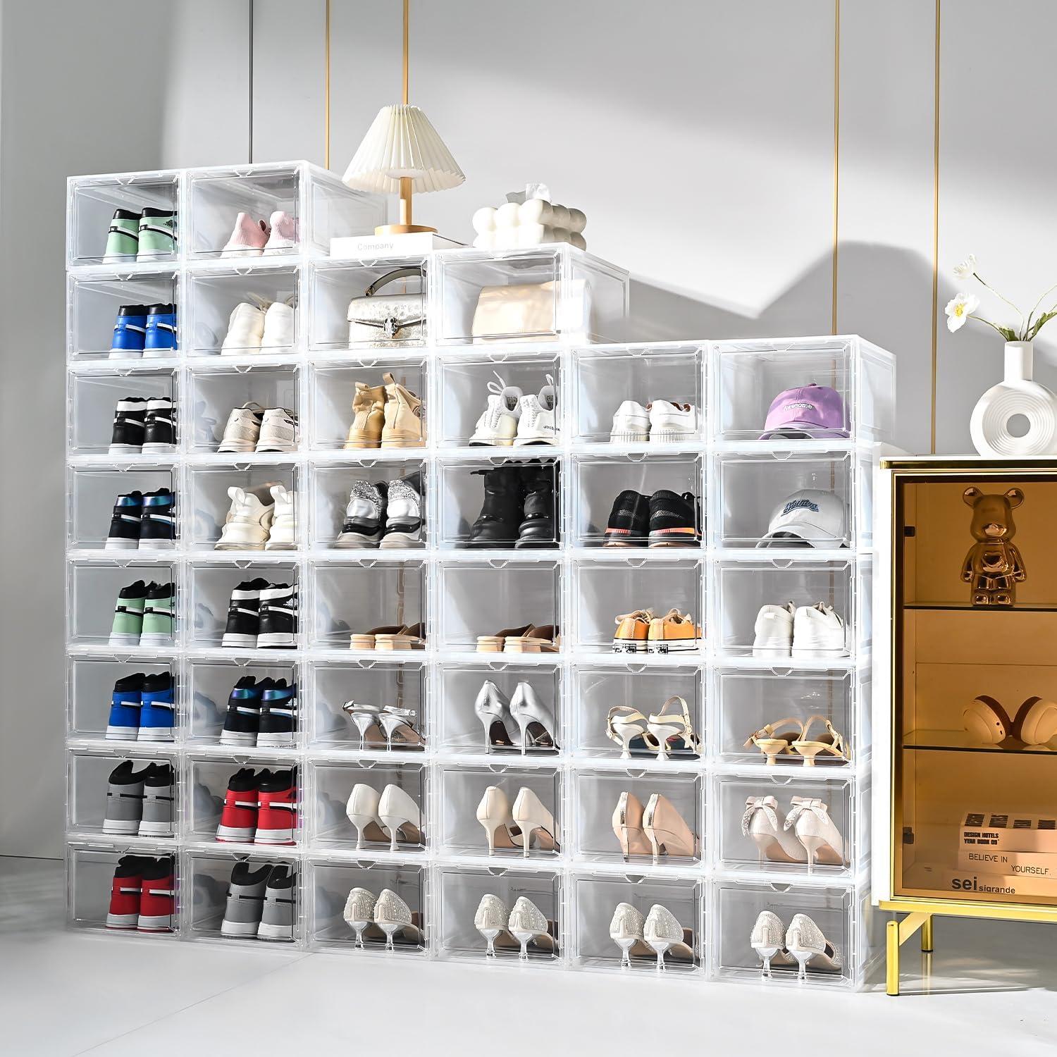 Cajas de Zapatos Apilables Beehomay Transparentes 10 Paquetes