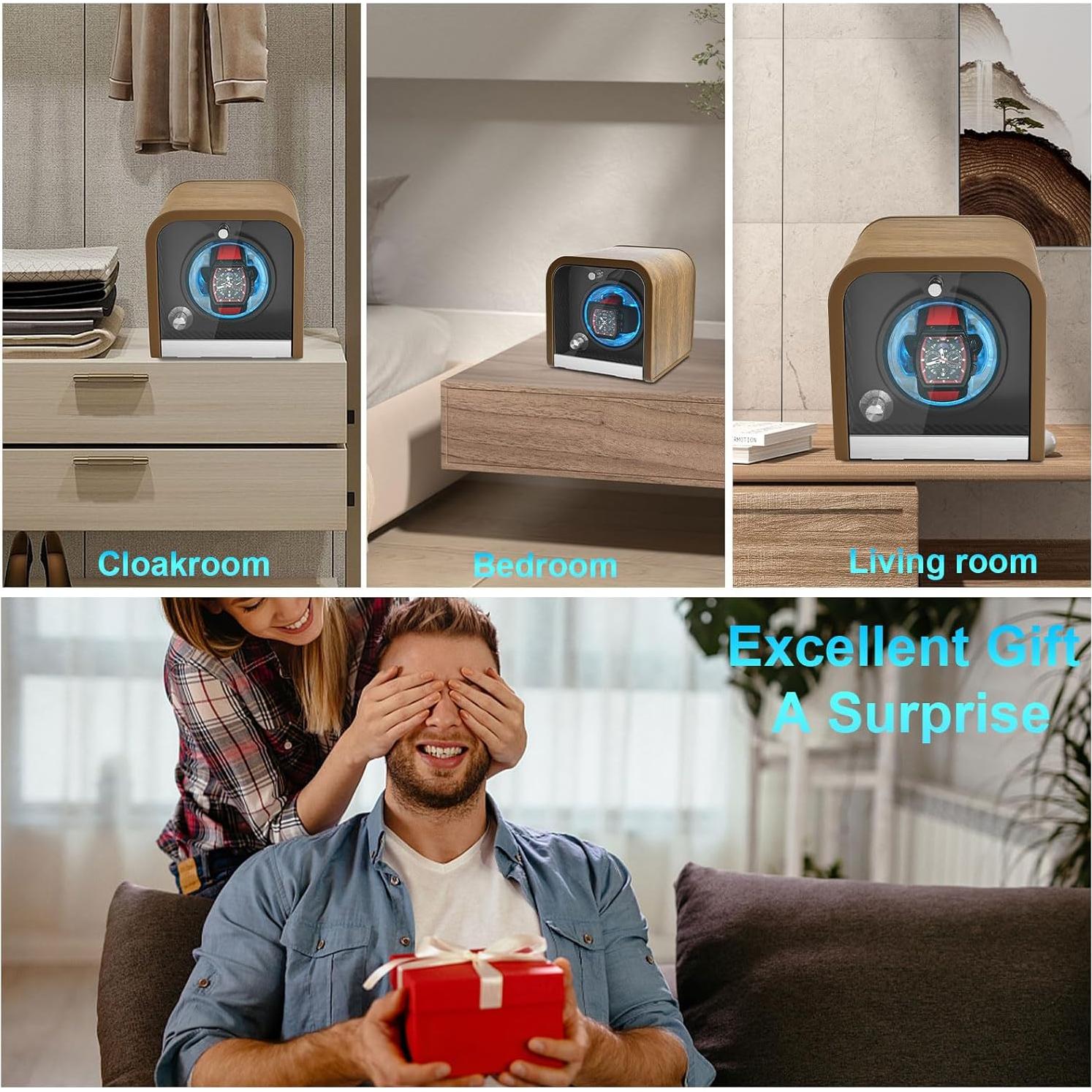 Enrollador de Relojes Automáticos PUEKDOIR 1 Ranura Marrón