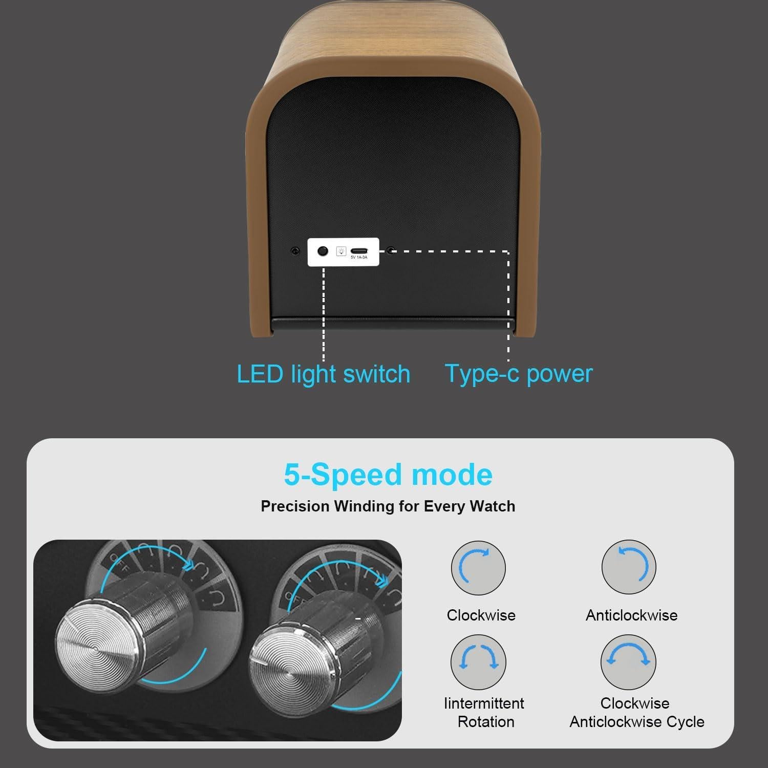 Enrollador de Relojes Automáticos PUEKDOIR 1 Ranura Marrón