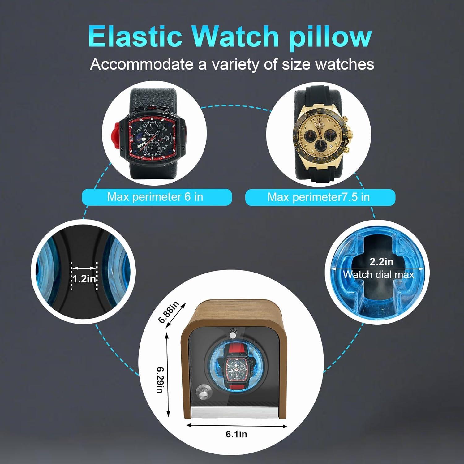 Enrollador de Relojes Automáticos PUEKDOIR 1 Ranura Marrón