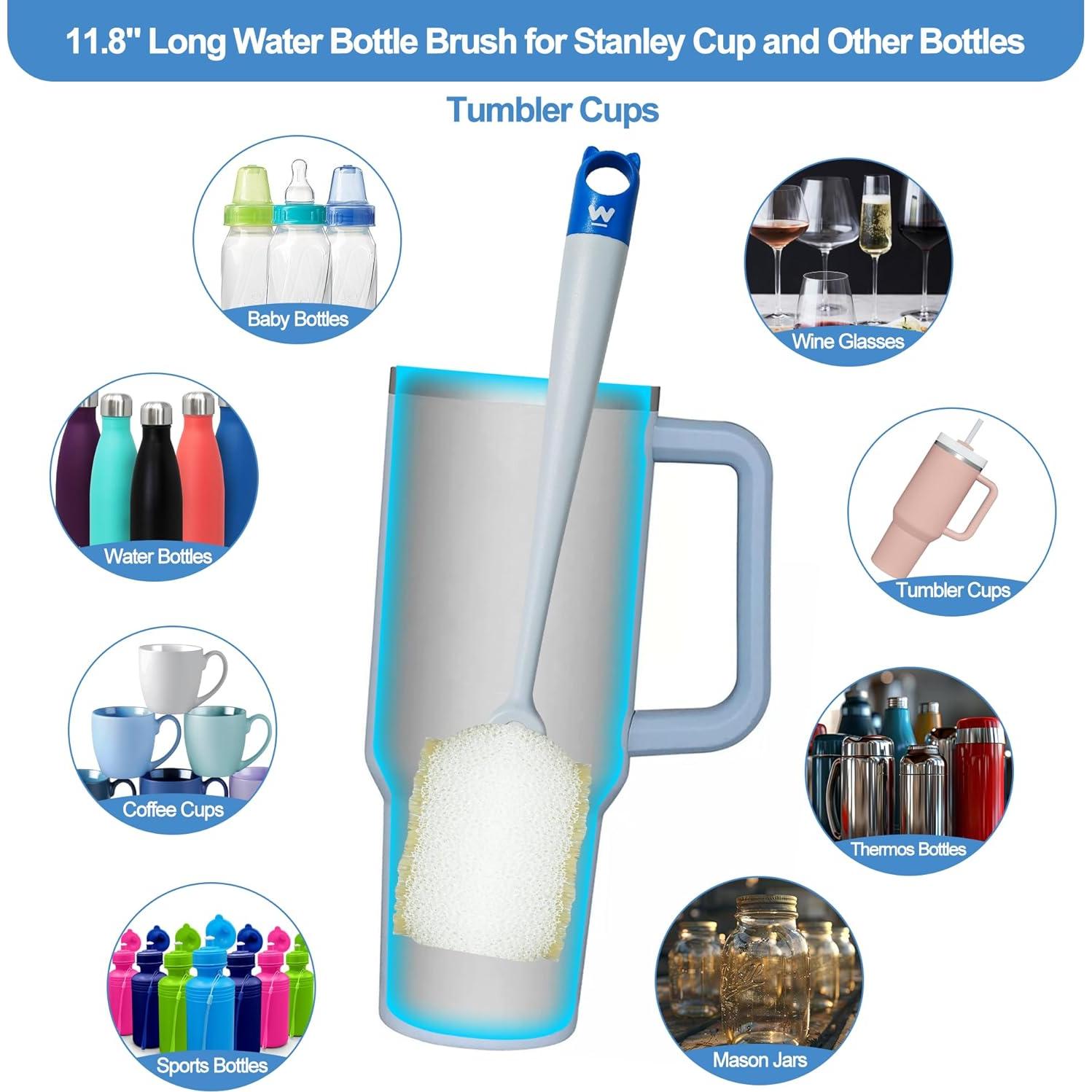 Kit de cepillos limpiadores para botellas de agua Ehzyaz 4 piezas