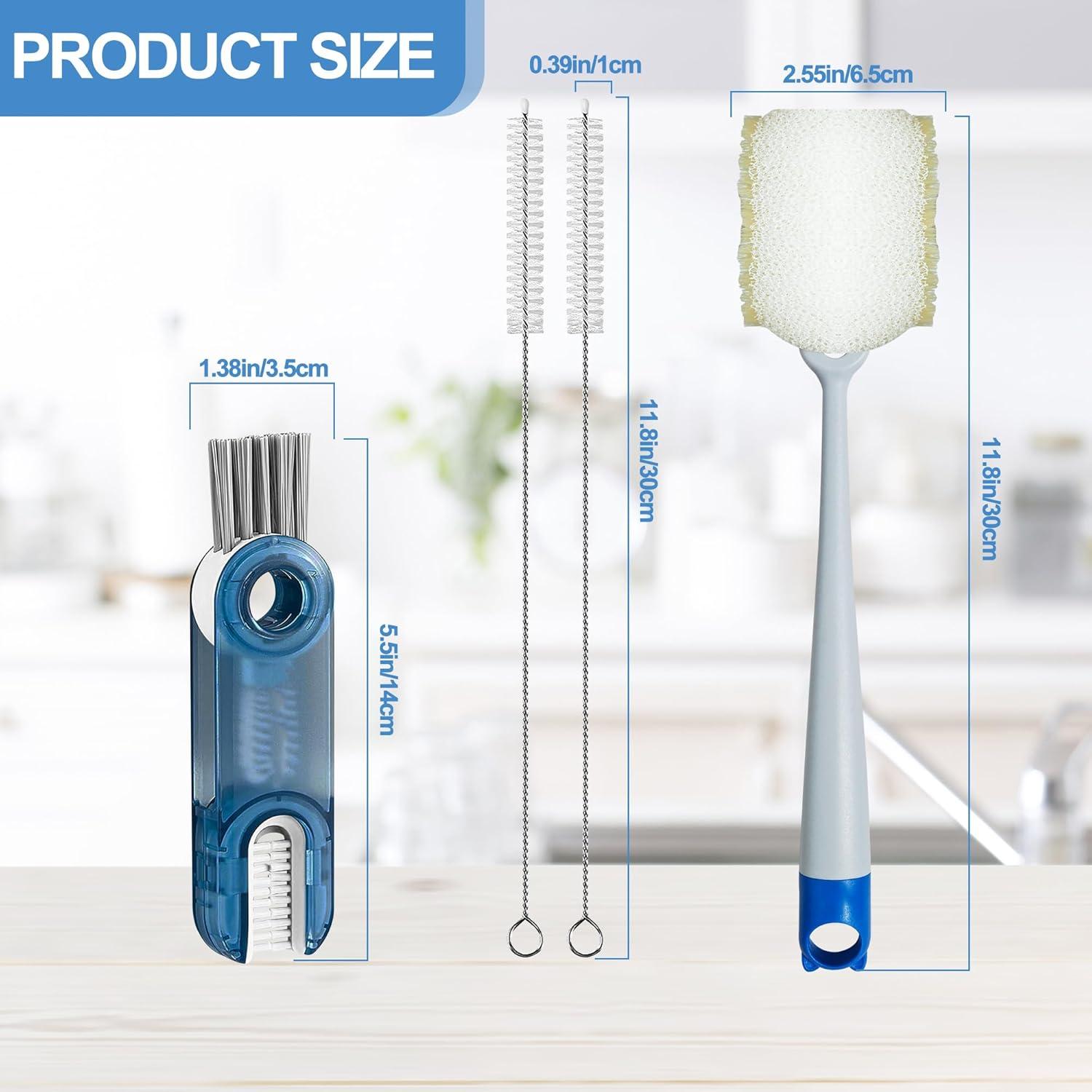 Kit de cepillos limpiadores para botellas de agua Ehzyaz 4 piezas