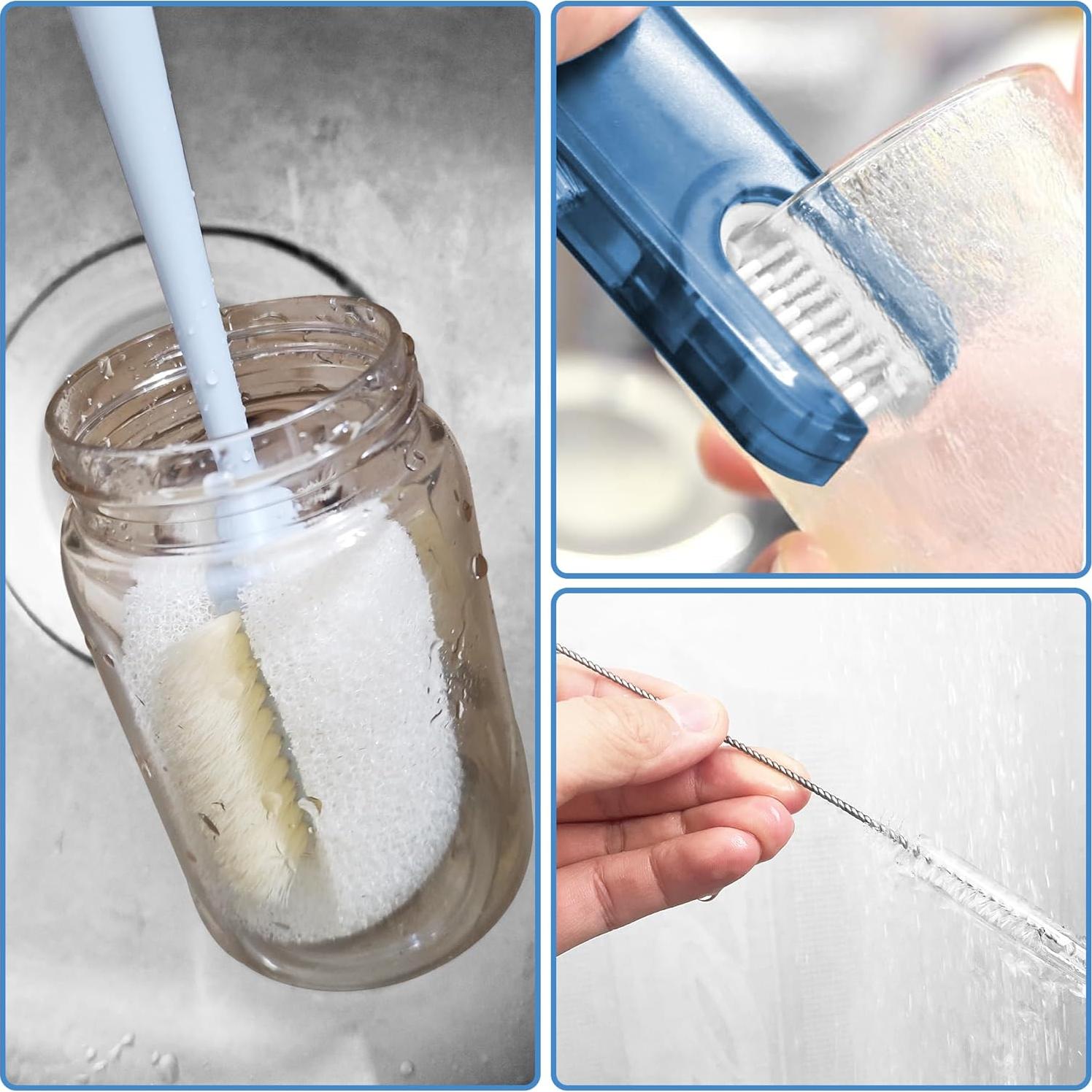 Kit de cepillos limpiadores para botellas de agua Ehzyaz 4 piezas