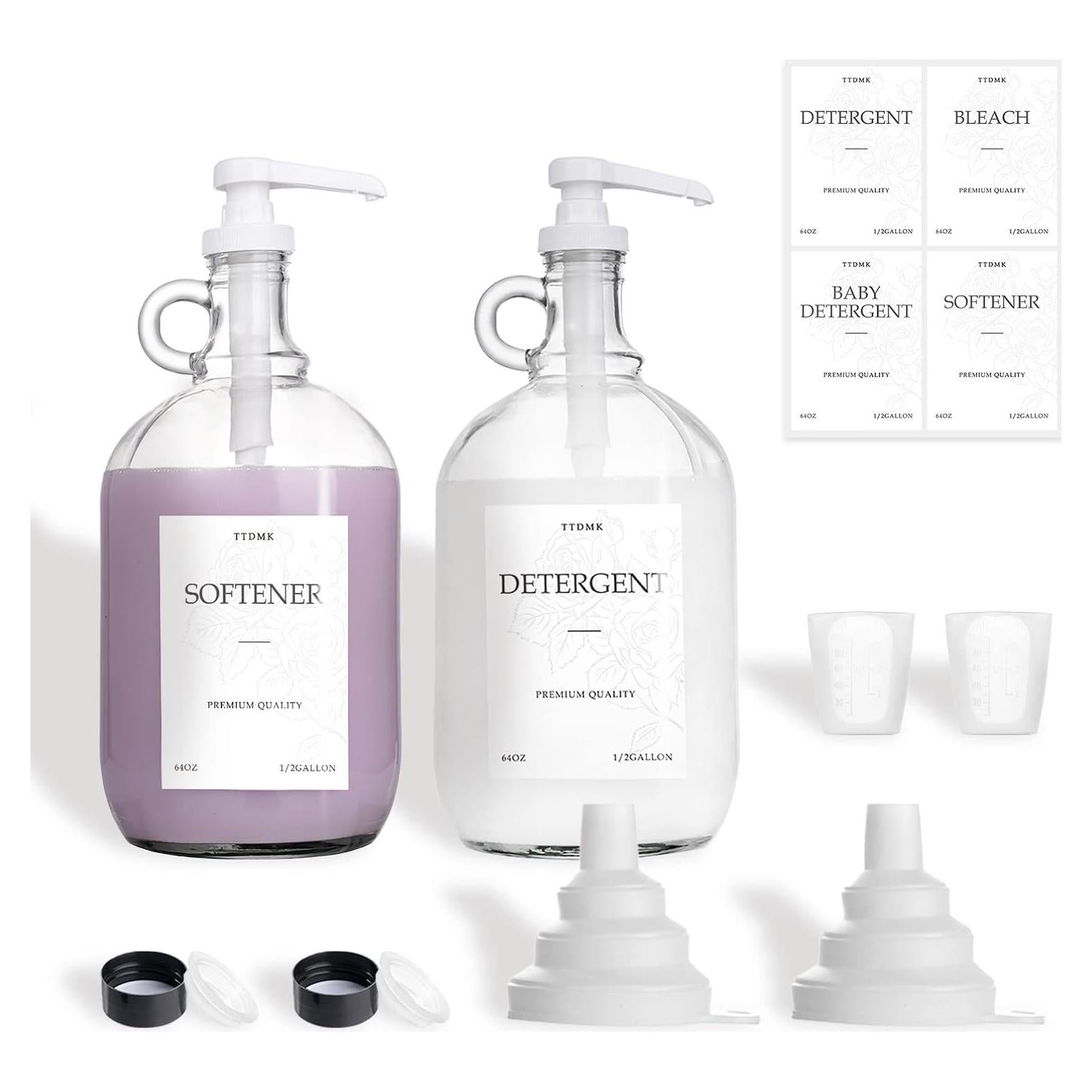 Dispensador de Detergente de Vidrio TTDMK 1.89L 2 Pcs