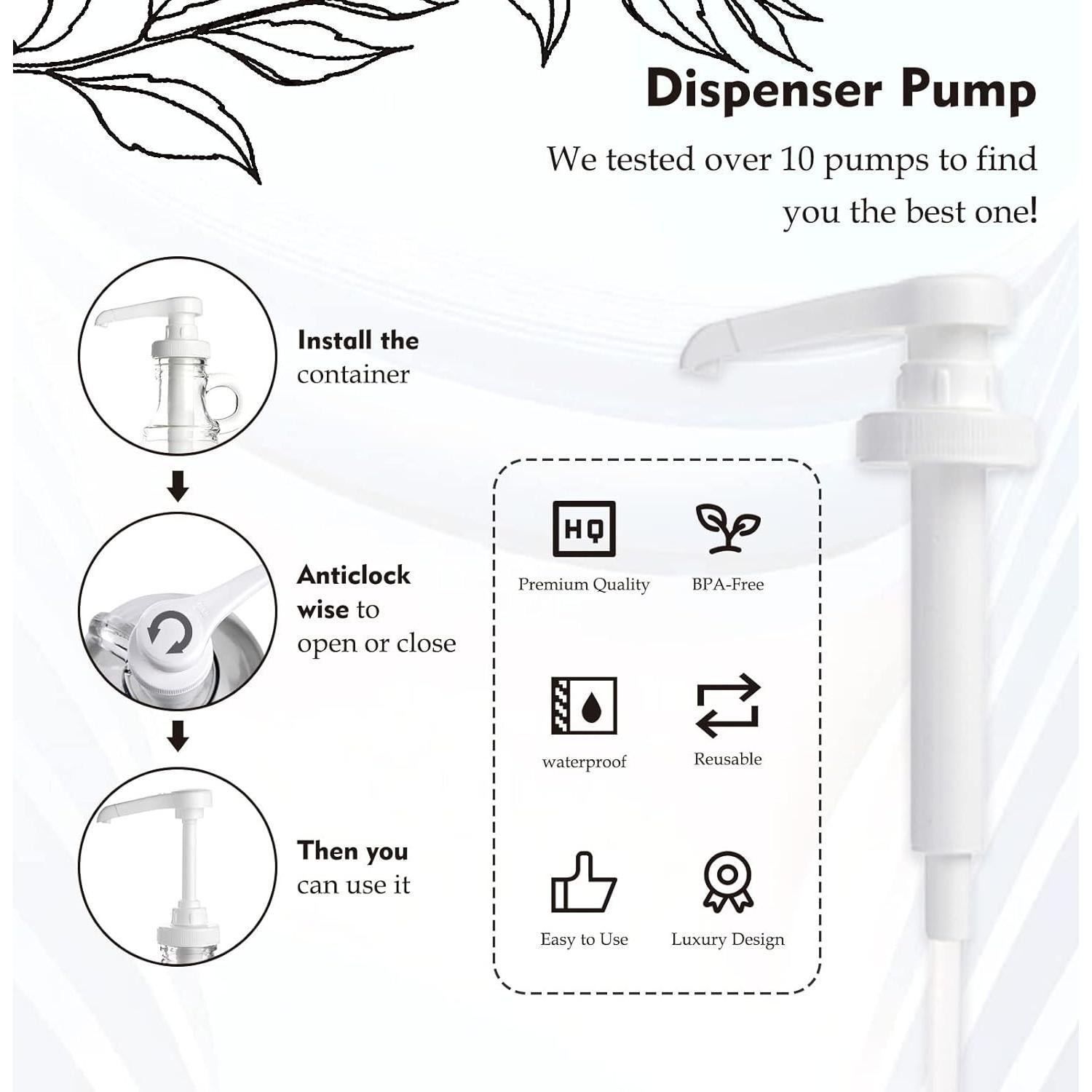 Dispensador de Detergente de Vidrio TTDMK 1.89L 2 Pcs