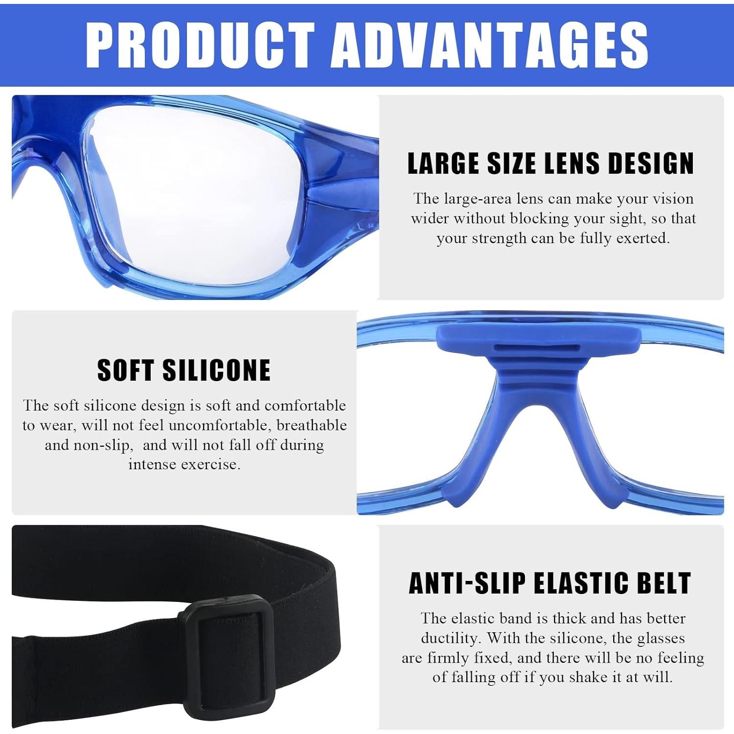 Gafas de Deporte para Niños Tongshop Azul con Correa Ajustable