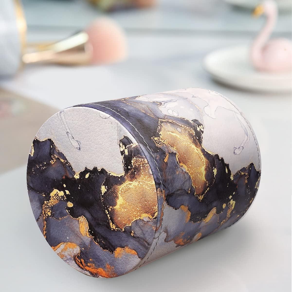 Soporte de Lápiz WAVEYU de Mármol Dorado para Escritorio