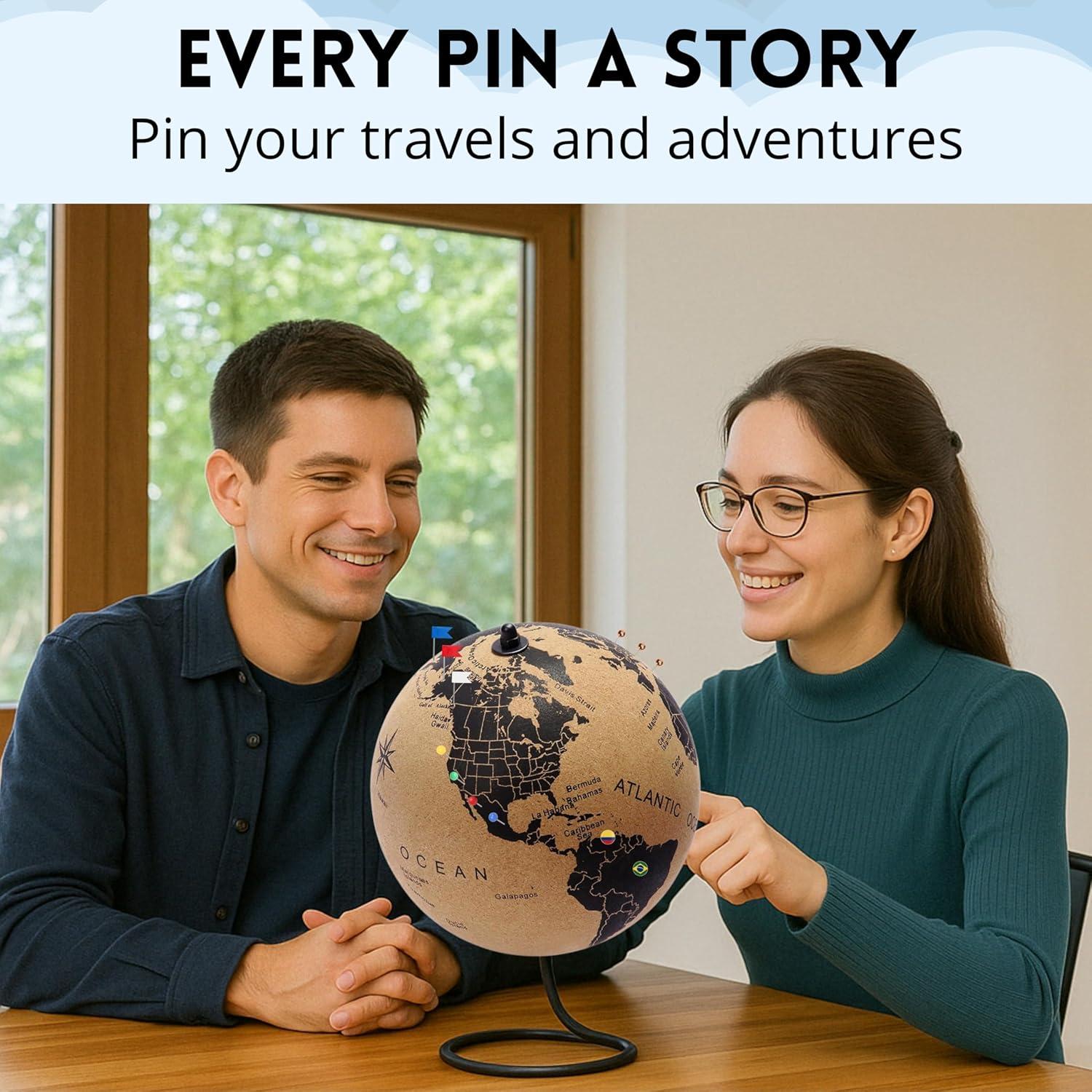 Globo de Corcho Grande 32 cm TWO DREAMERS con Mapa Mundial