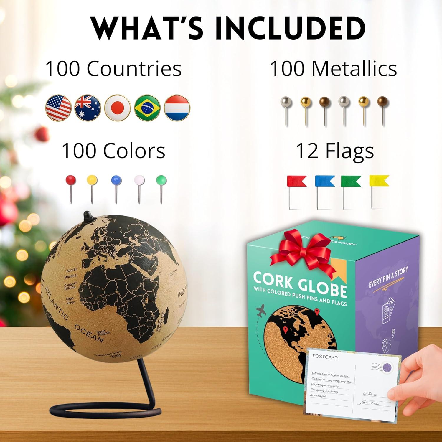 Globo de Corcho Grande 32 cm TWO DREAMERS con Mapa Mundial