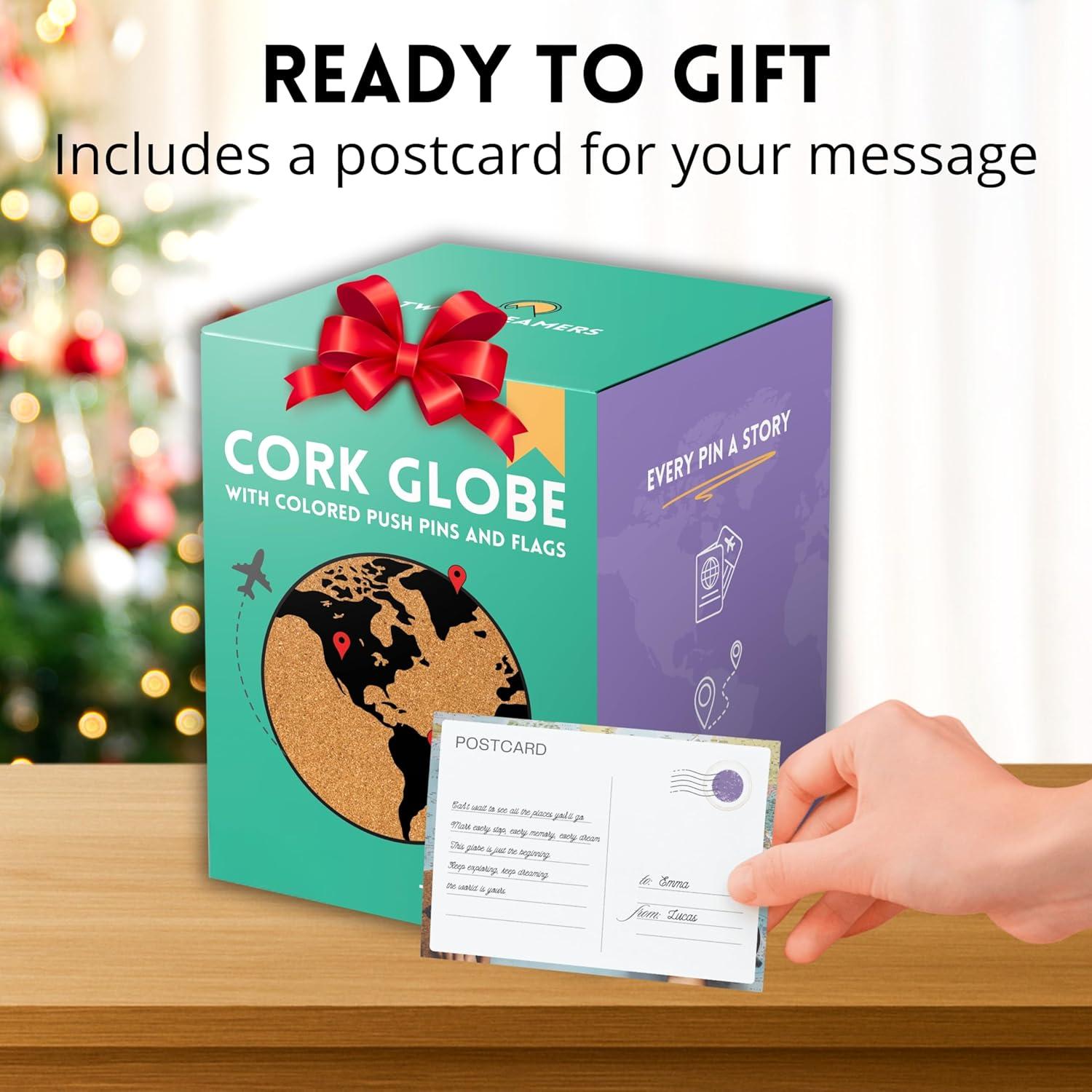 Globo de Corcho Grande 32 cm TWO DREAMERS con Mapa Mundial