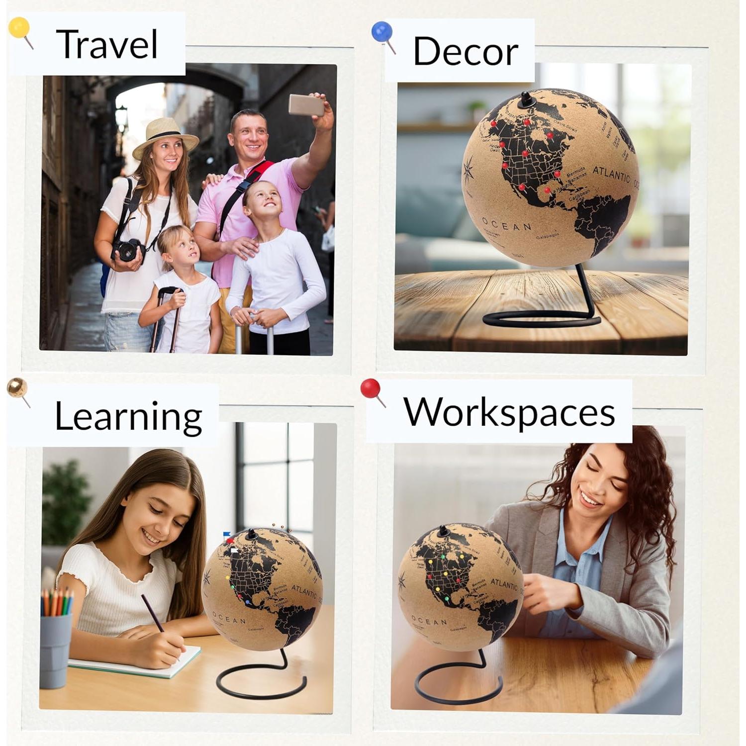 Globo de Corcho Grande 32 cm TWO DREAMERS con Mapa Mundial