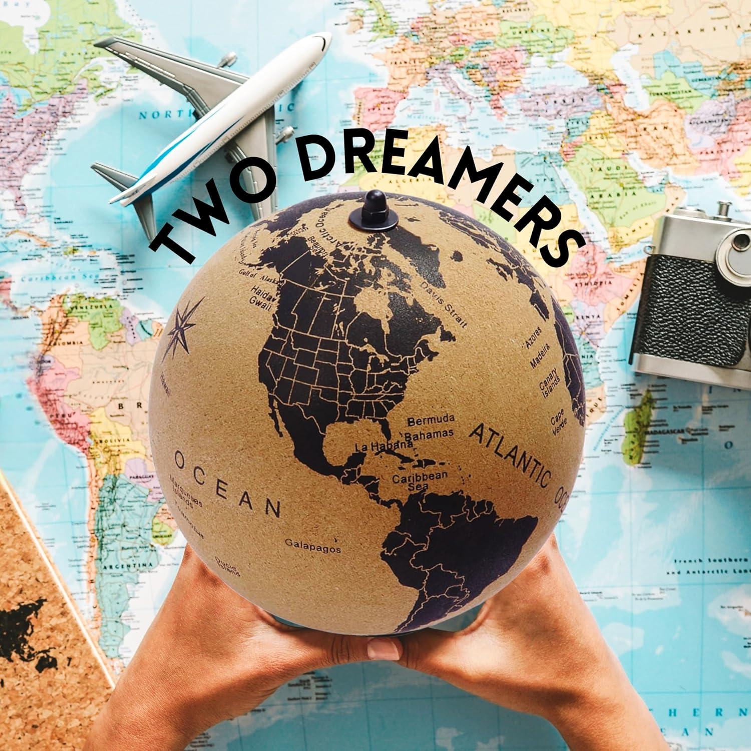 Globo de Corcho Grande 32 cm TWO DREAMERS con Mapa Mundial