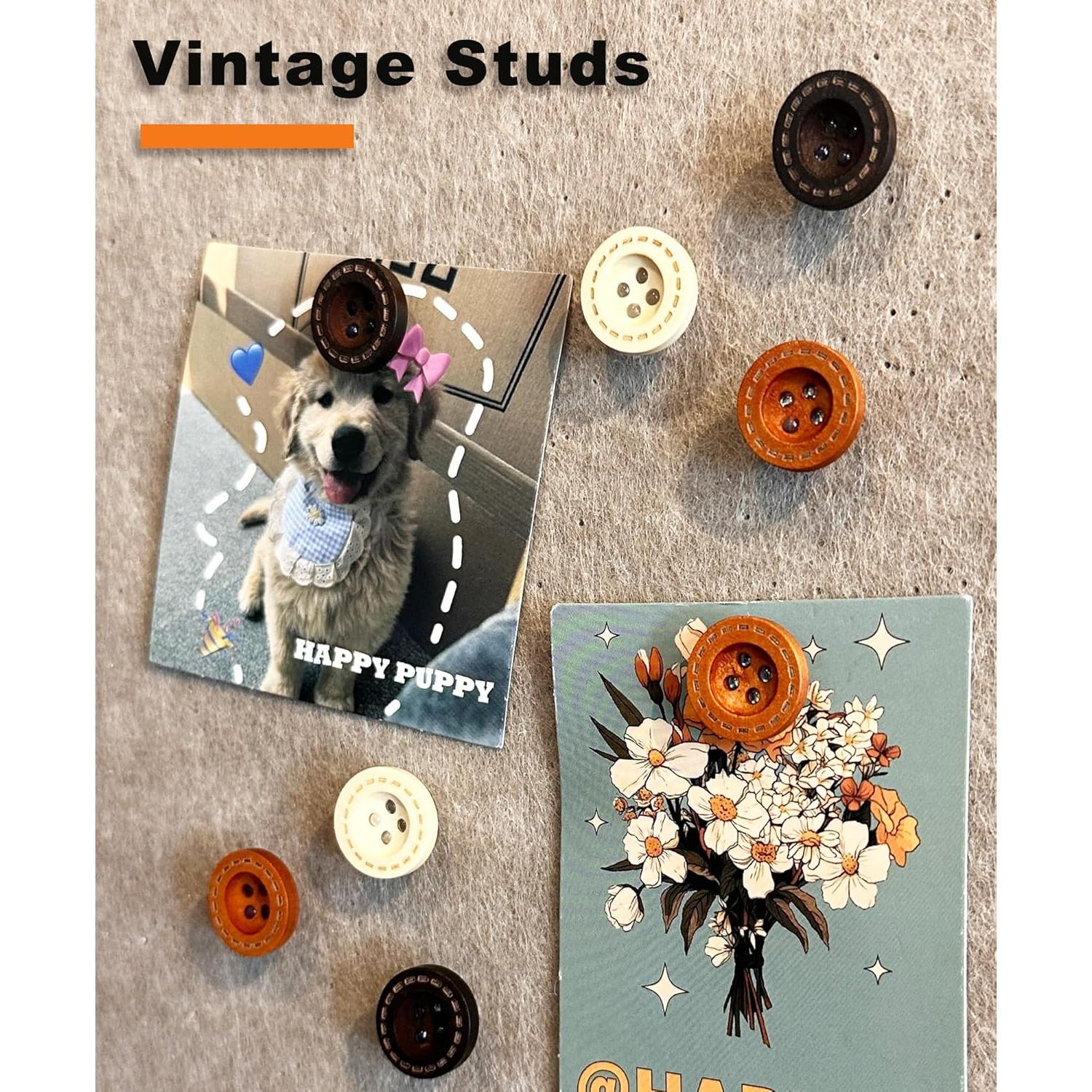 30 Alfileres de Madera Vintage KEYDUACU para Tableros