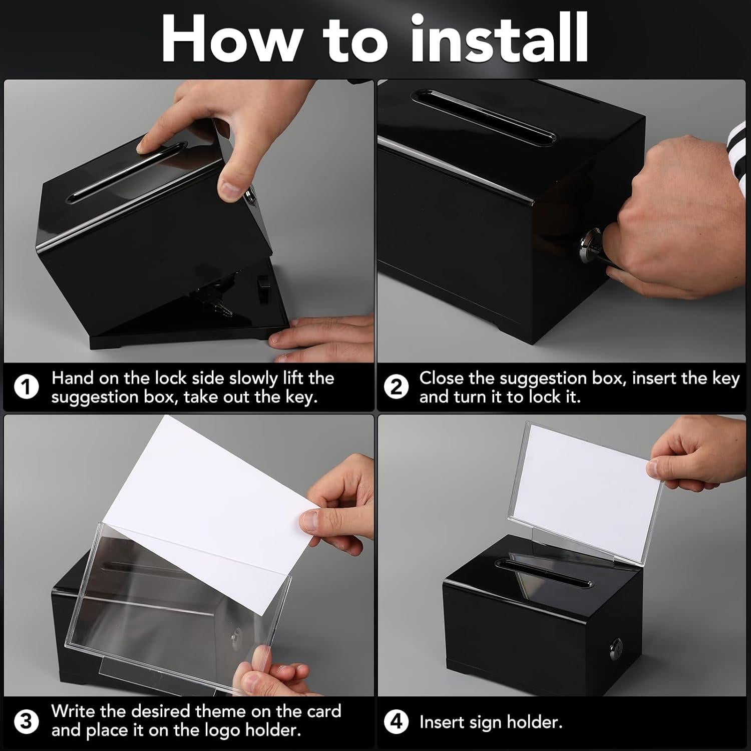 Caja de Donaciones Acrílica VOISEN con Cerradura 15.7x11.7 cm