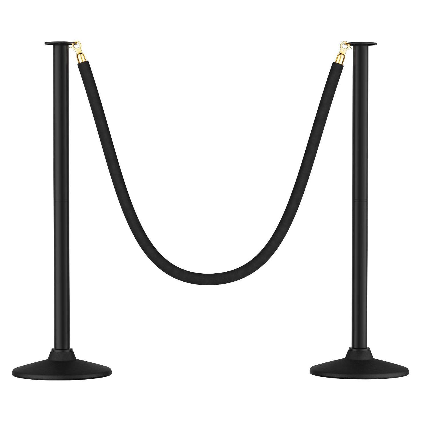 Poste de Estacionamiento RoadHero con Cuerdas de Terciopelo Negro - 2 PCS