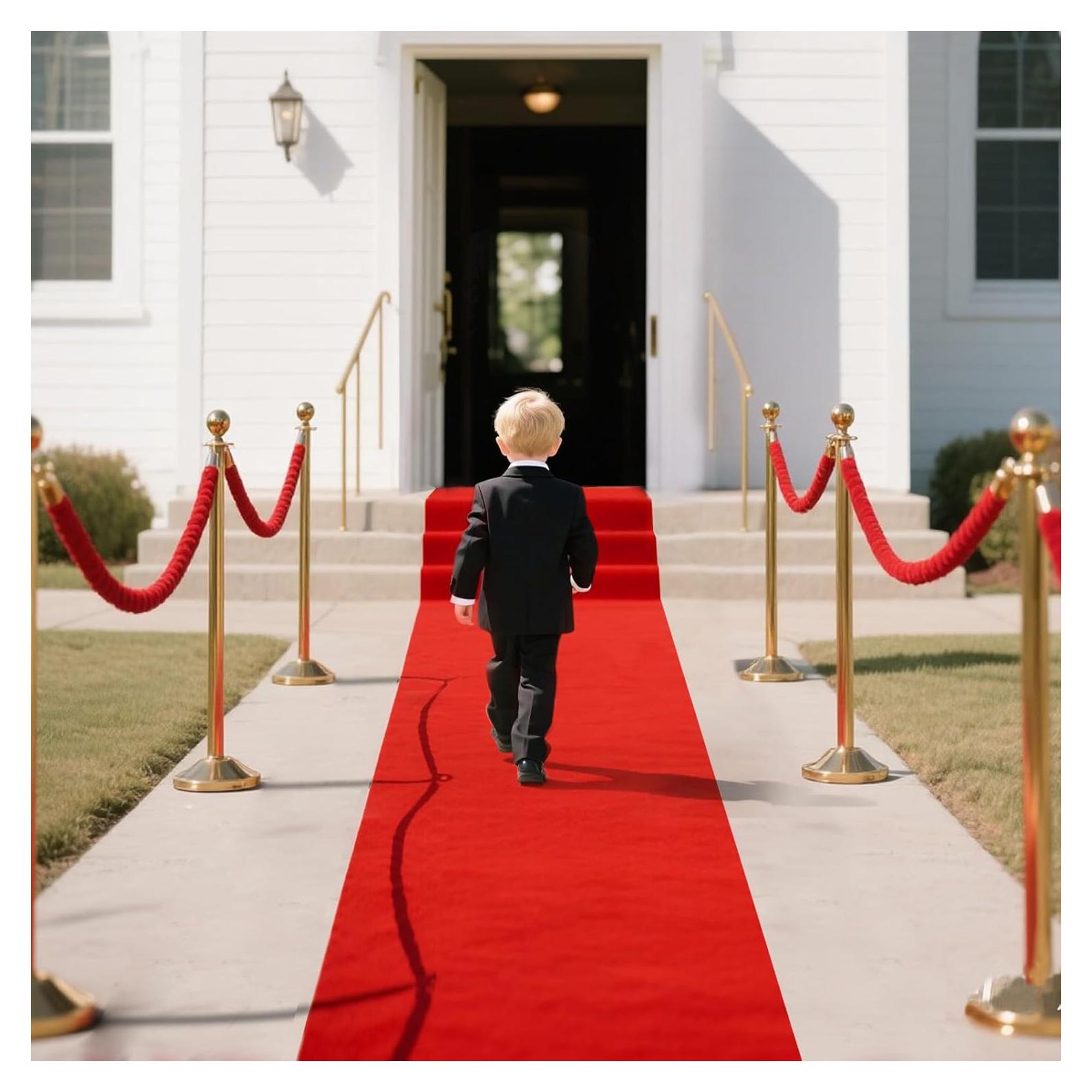 Alfombra Roja de Pasillo Roadtofree 0.41x4.57m 150gsm con Cinta