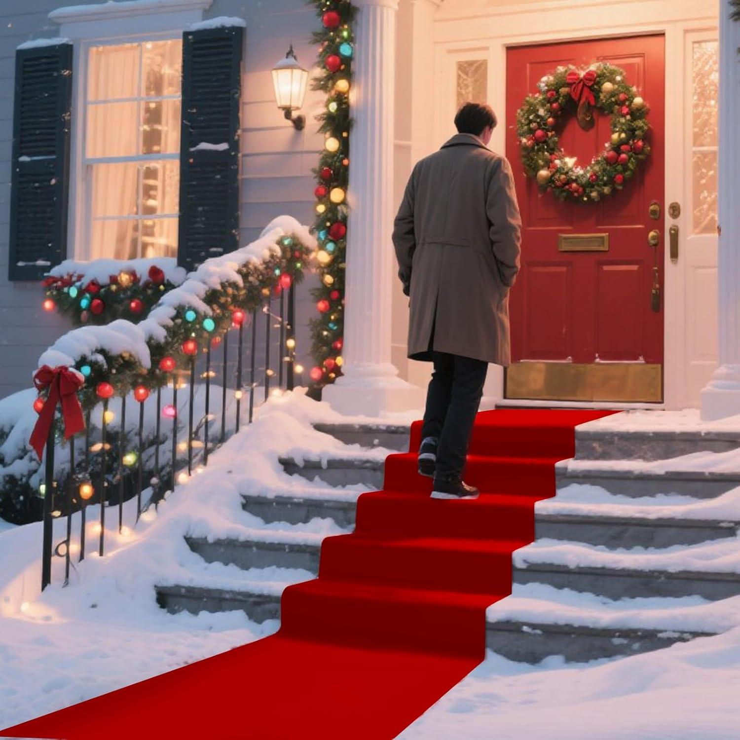 Alfombra Roja de Pasillo Roadtofree 0.41x4.57m 150gsm con Cinta