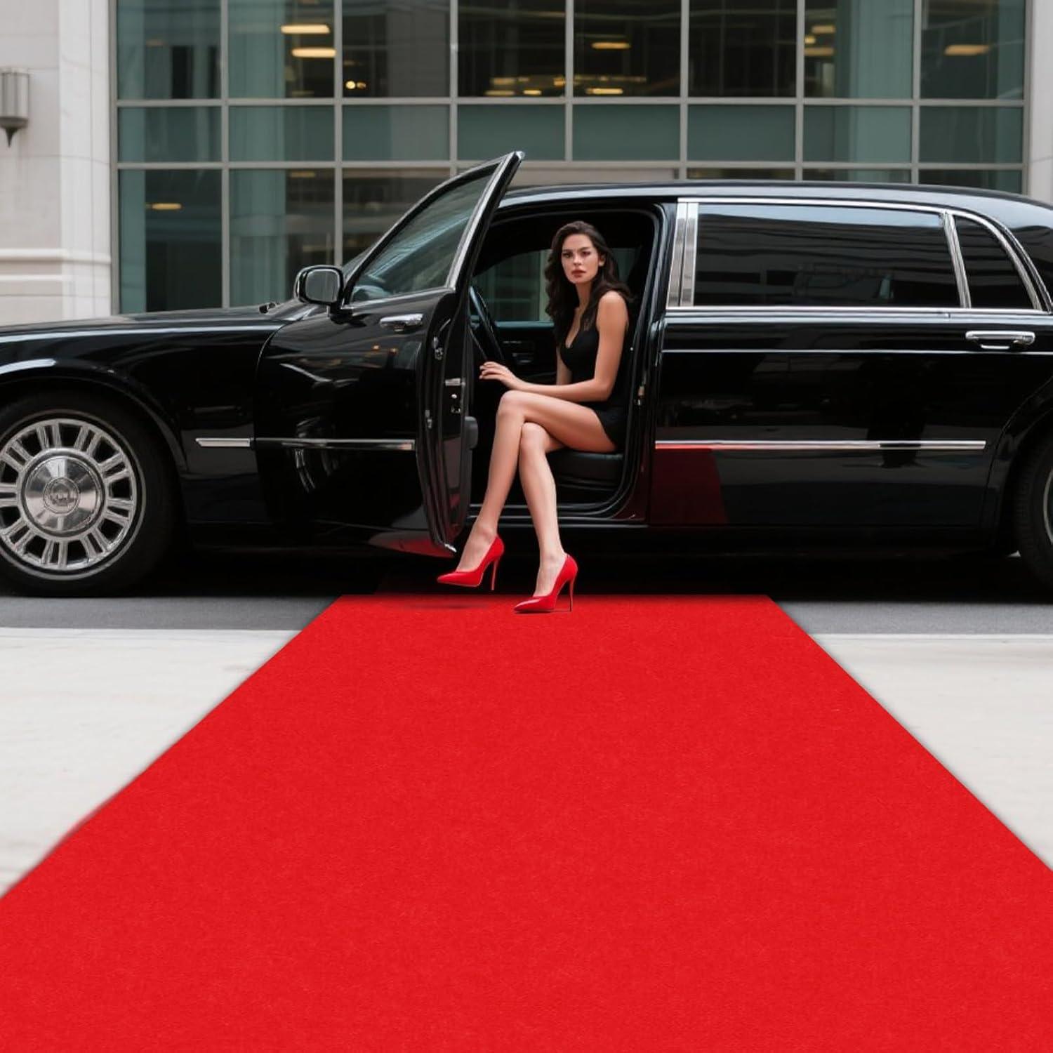 Alfombra Roja de Pasillo Roadtofree 0.41x4.57m 150gsm con Cinta