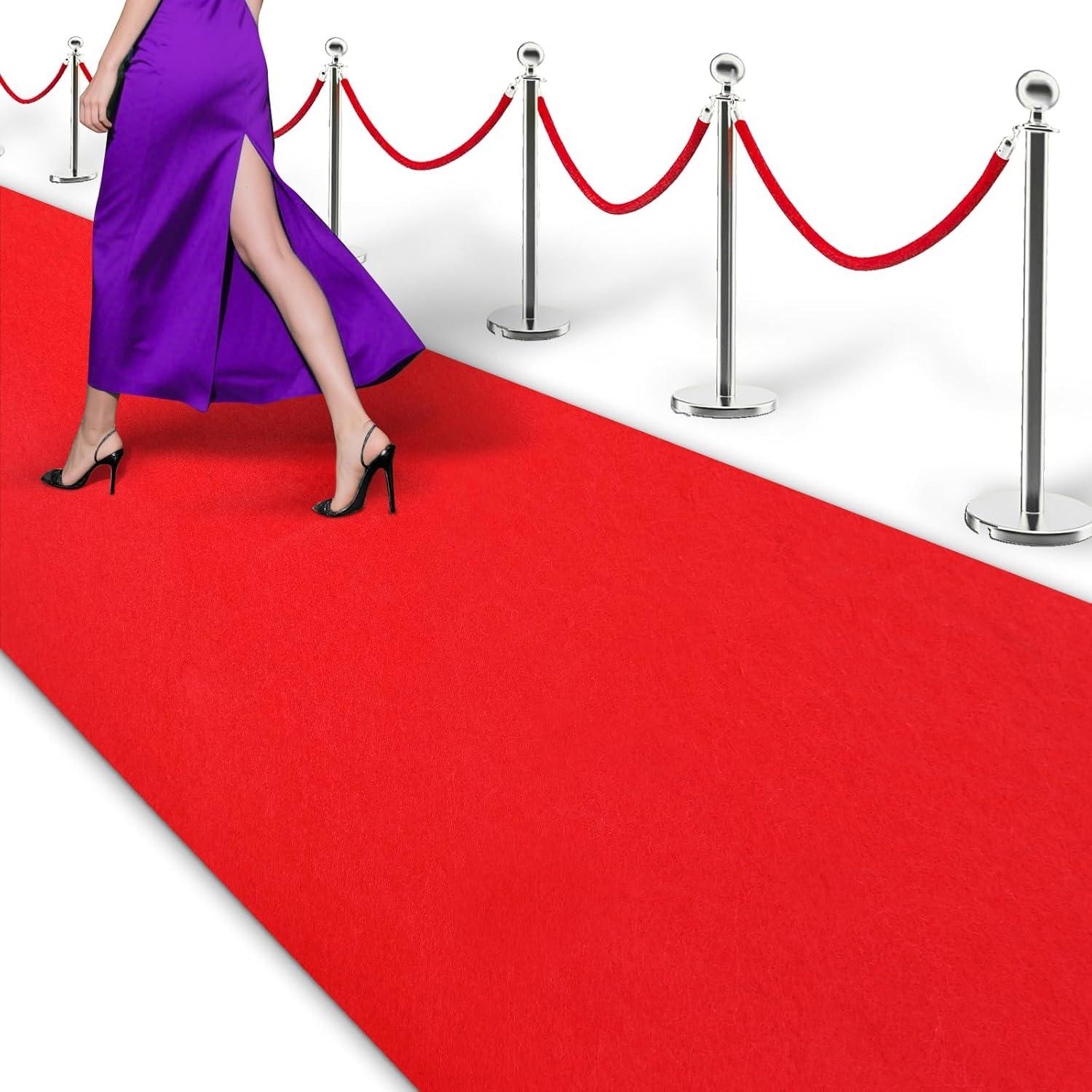 Alfombra Roja de Pasillo Roadtofree 0.41x4.57m 150gsm con Cinta