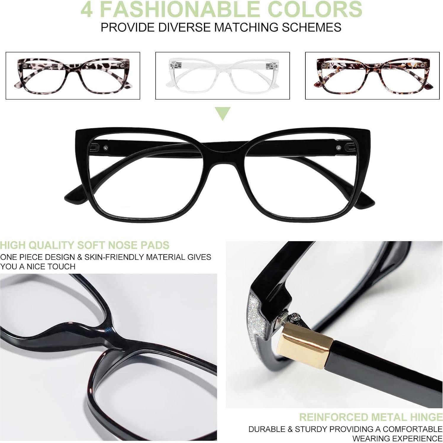 Gafas de lectura grandes WEMOOTANTS estilo gato 1.0x a 6.0x