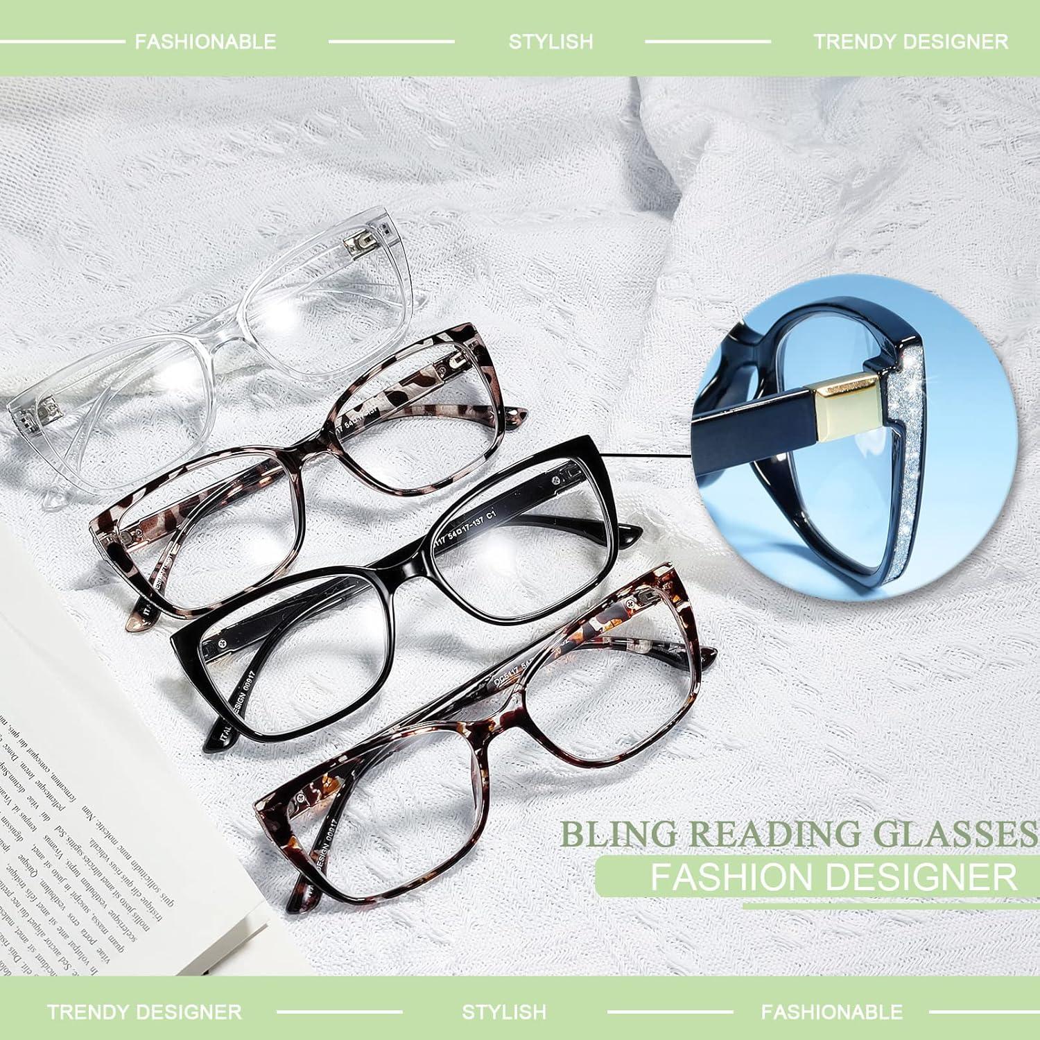 Gafas de lectura grandes WEMOOTANTS estilo gato 1.0x a 6.0x