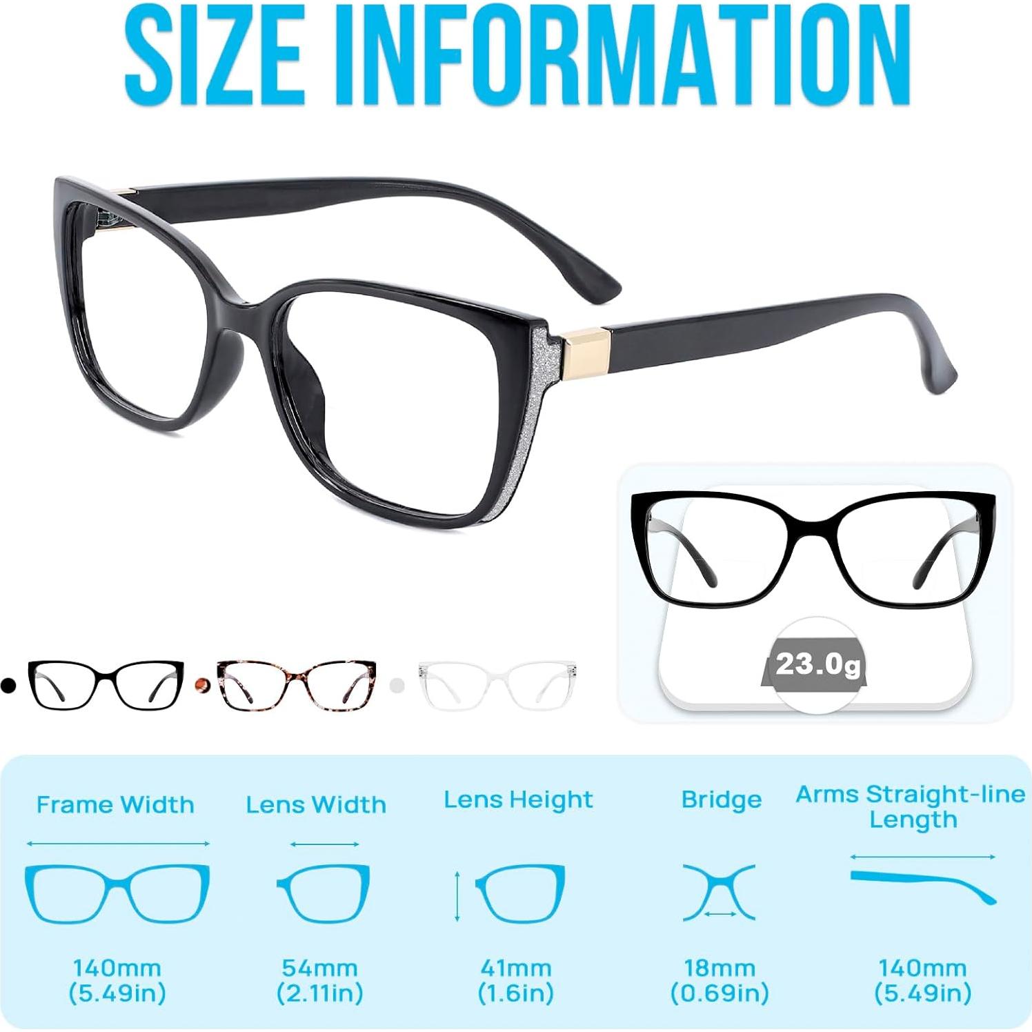 Gafas de lectura grandes WEMOOTANTS estilo gato 1.0x a 6.0x