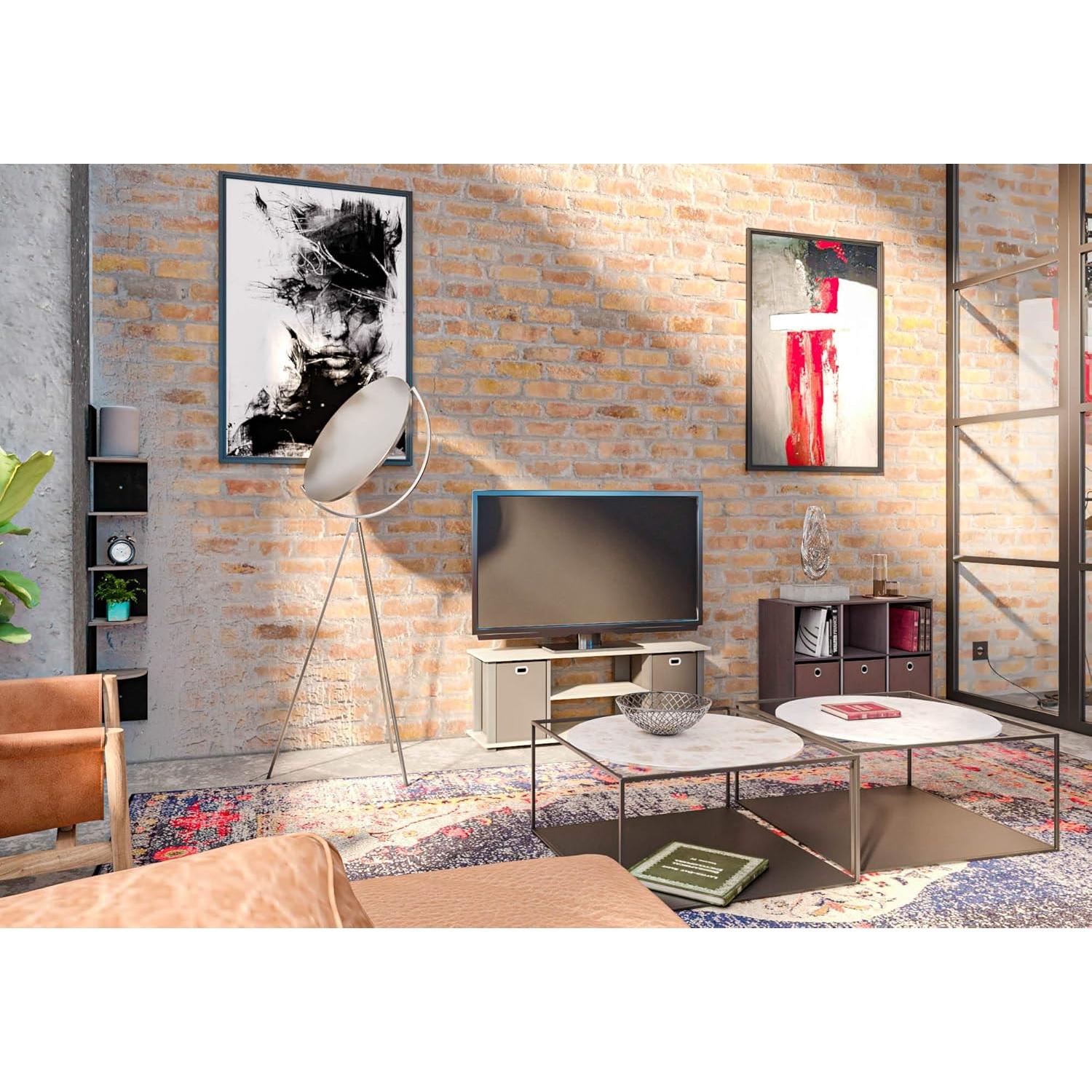 Estante de esquina flotante Furinno Hermite 5 niveles roble gris/negro