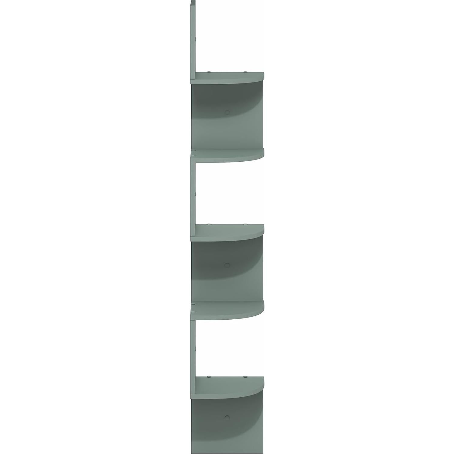 Estantería Flotante de Esquina Furinno Rossi 5 Niveles Verde Salvia