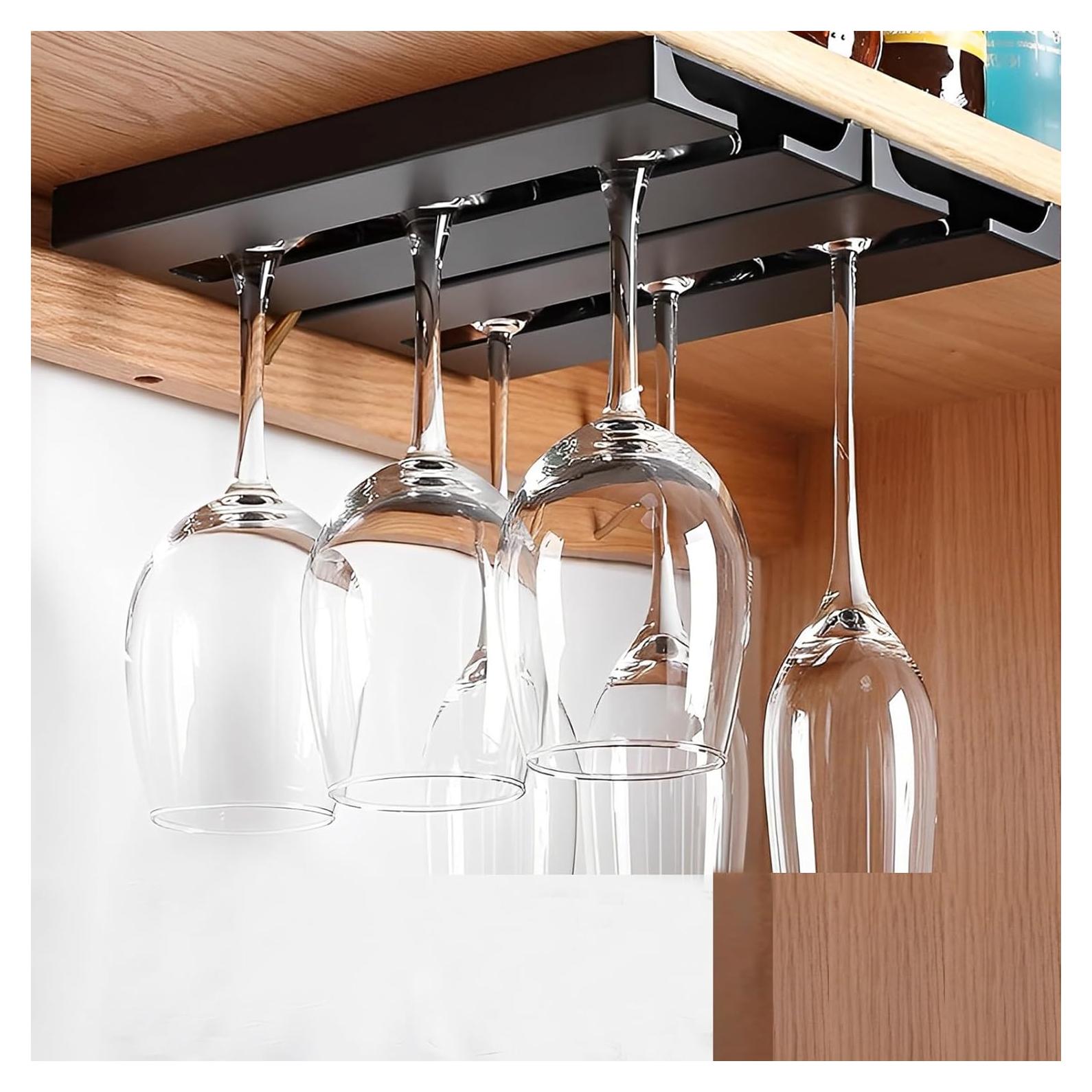 Soporte Colgante para Copas de Vino DESONAUT 2 Piezas Negro