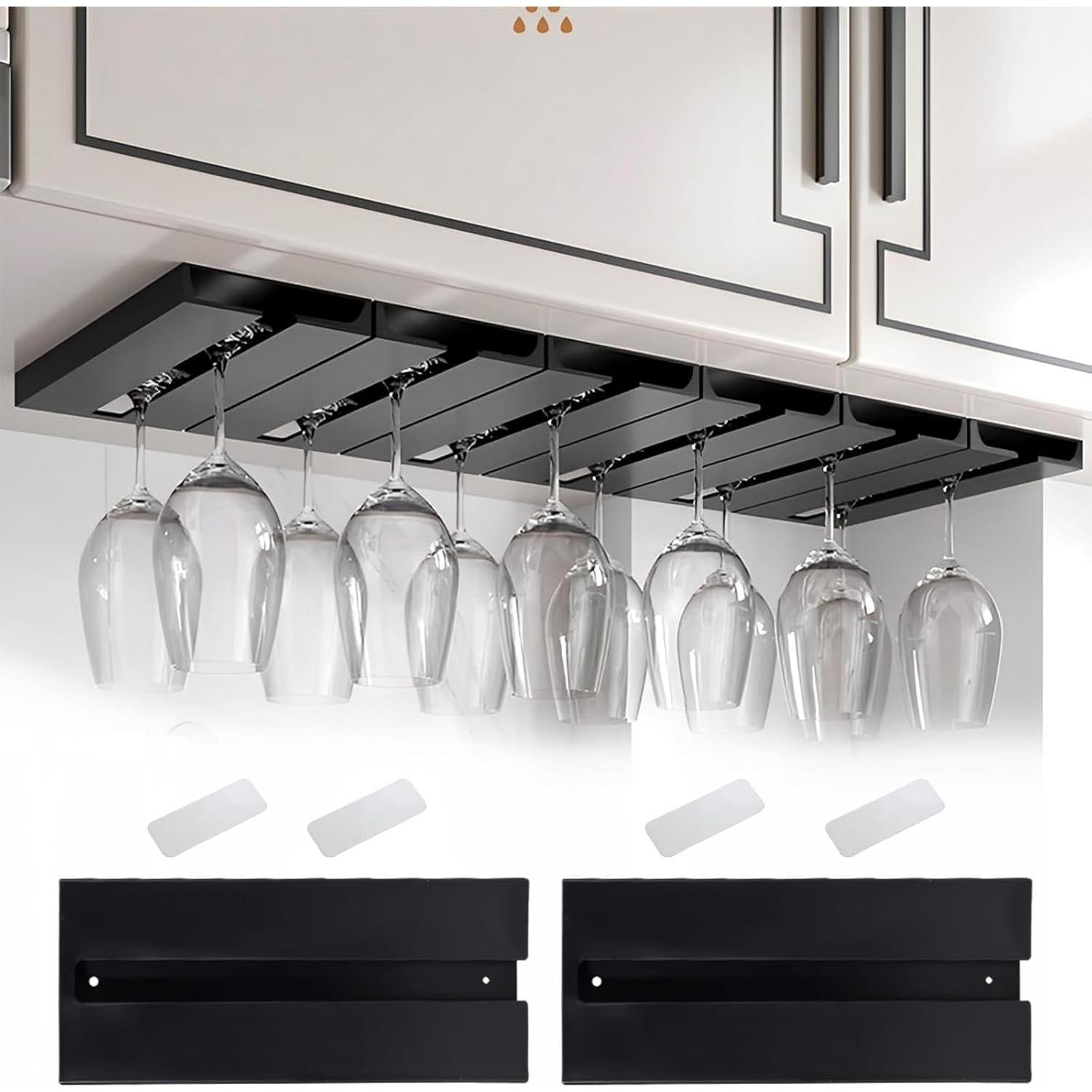 Soporte Colgante para Copas de Vino DESONAUT 2 Piezas Negro