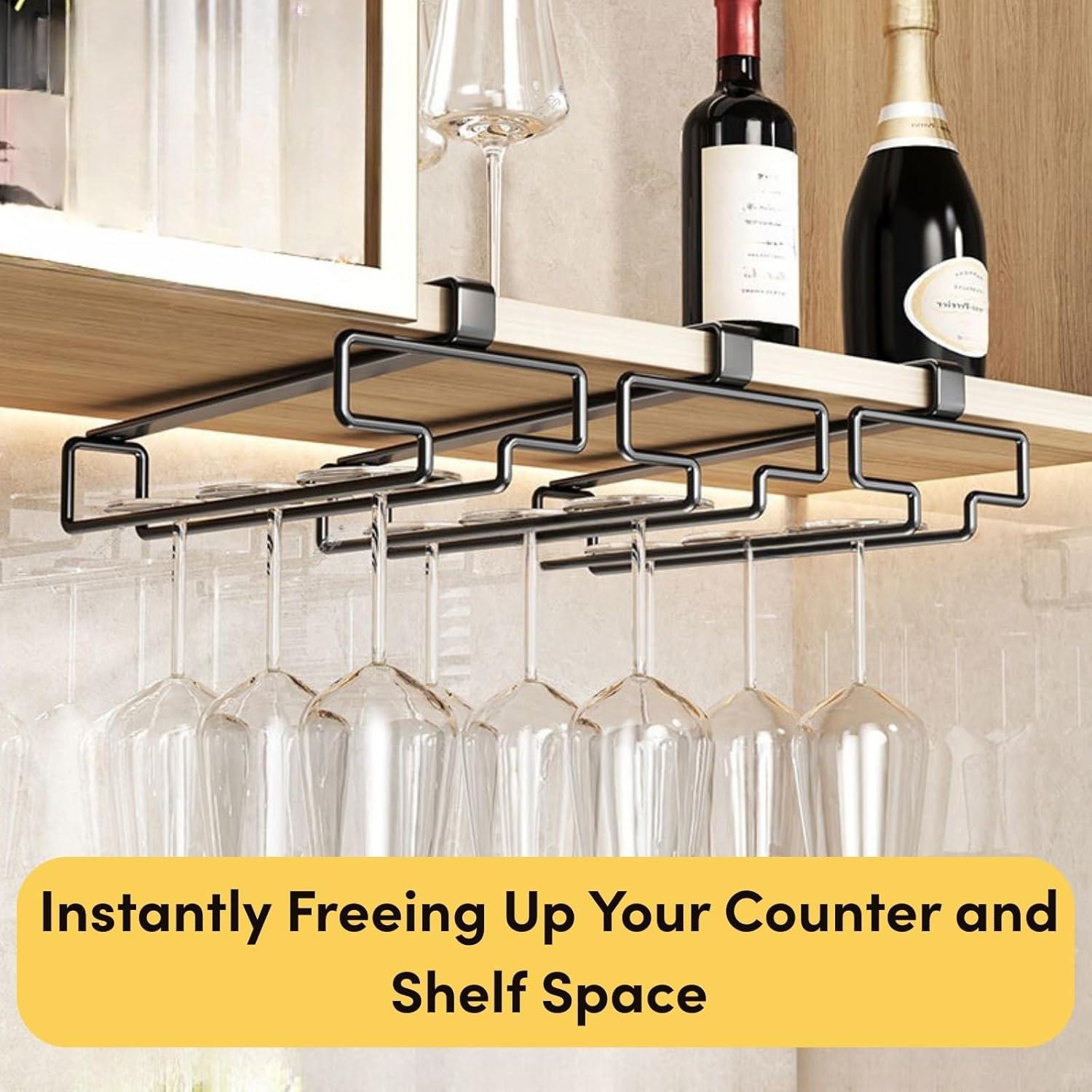 Soporte Colgante para Copas de Vino LINFIDITE 2PCS Negro