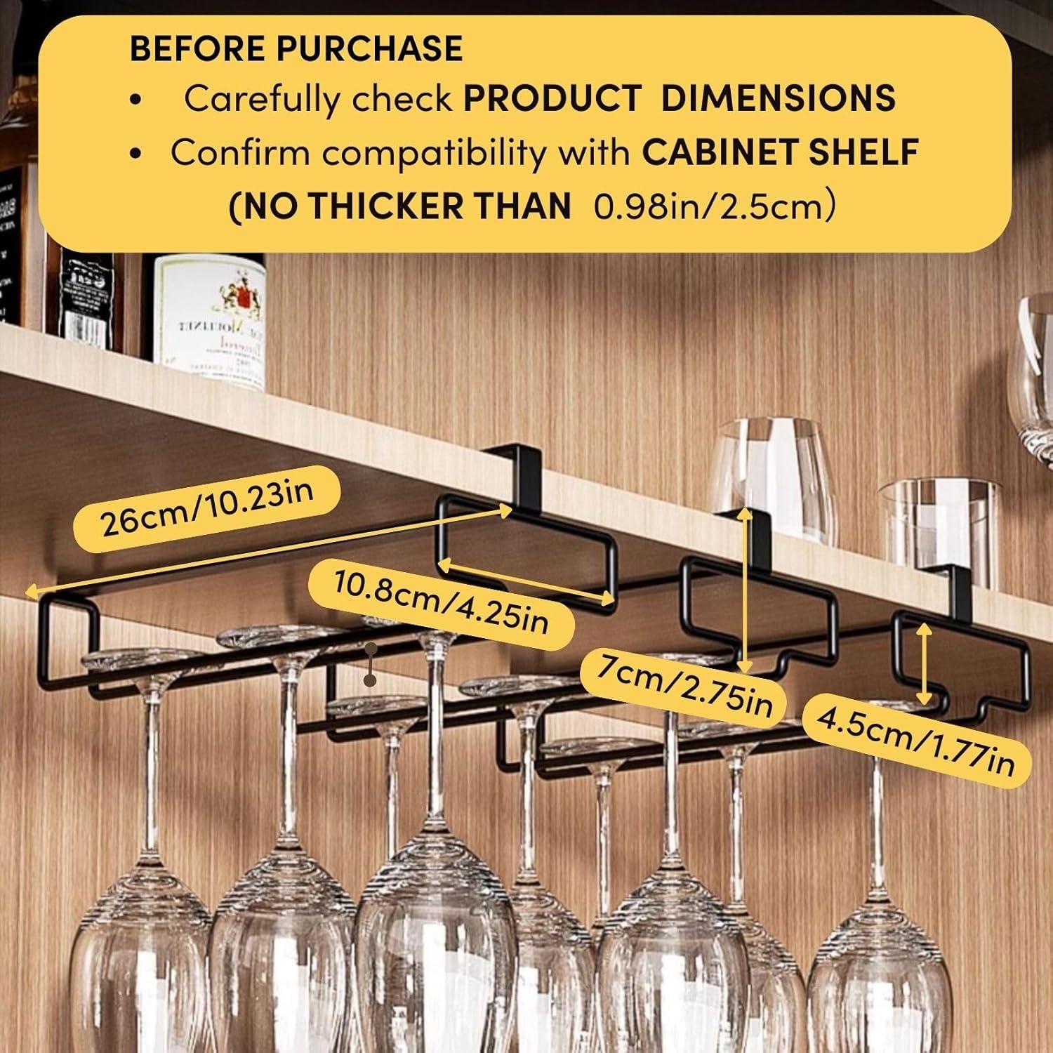 Soporte Colgante para Copas de Vino LINFIDITE 2PCS Negro